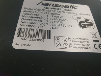 Placa de Indução MC-IF7127B2C-A - Hanseatic