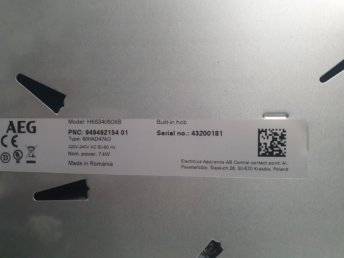 Placa Vitrocerâmica HK634060XB -AEG