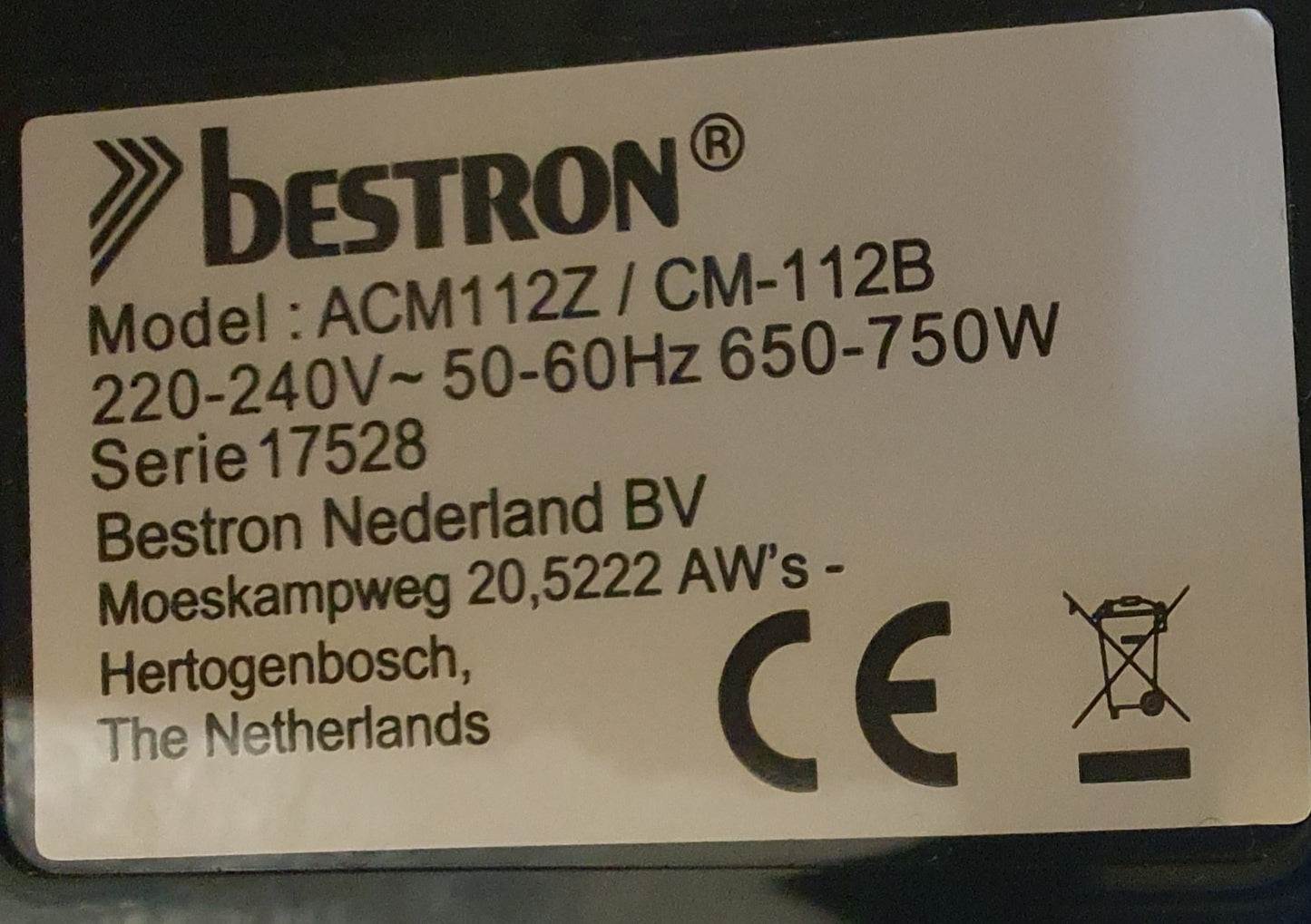 Máquina de Café ACM112Z |750W - Bestron