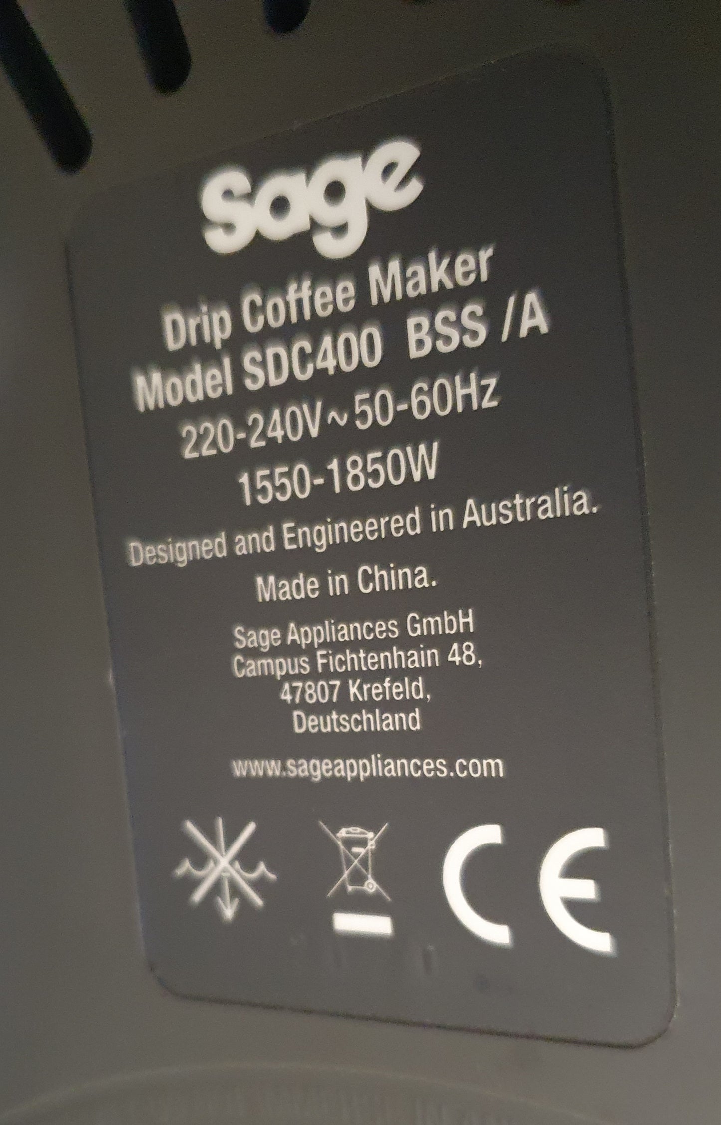 Máquina de café SDC400BSS - SAGE