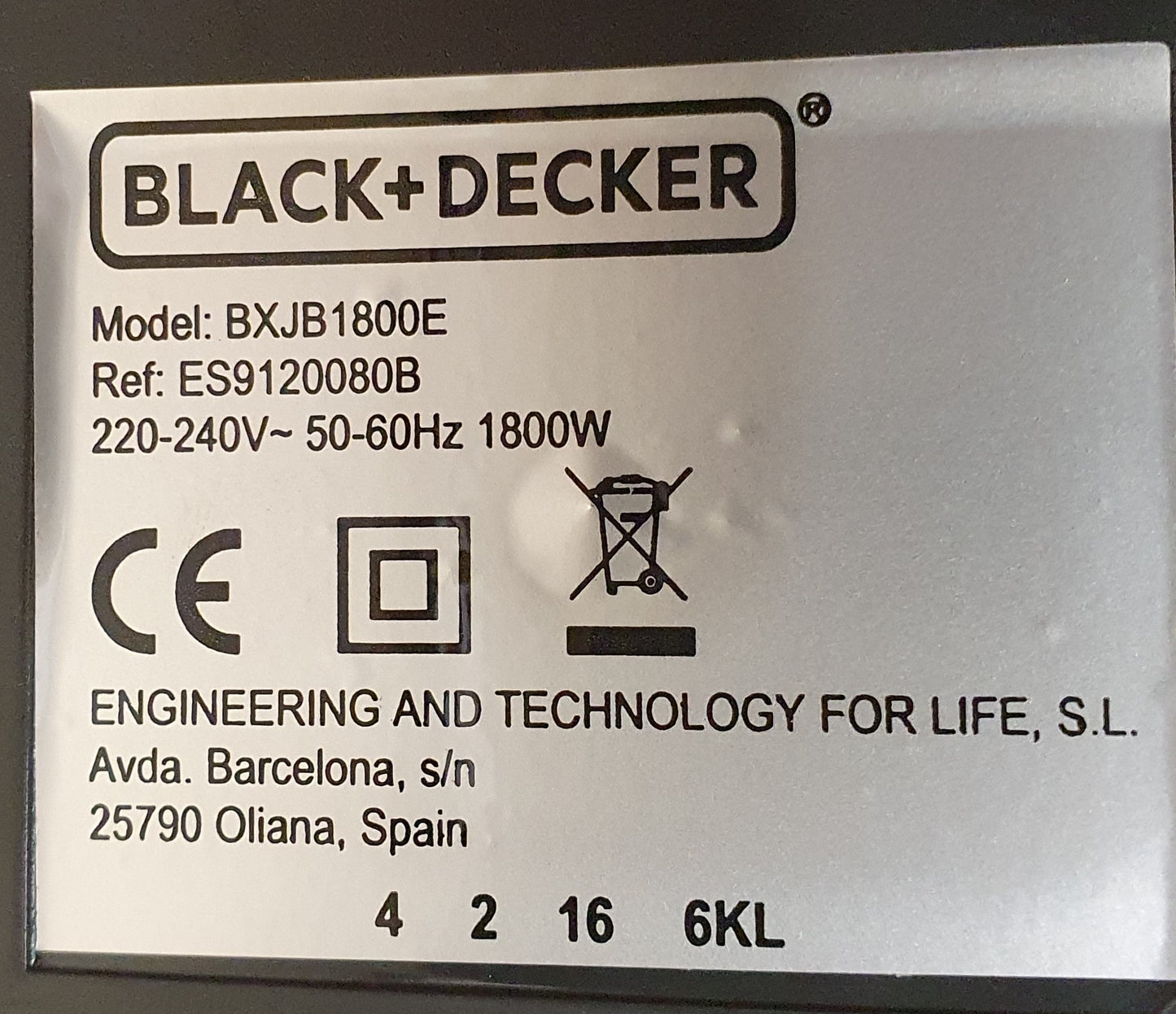 Liquidificador BXJB1800E | 1.8 L | 1800 W | Preto -Black & Decker