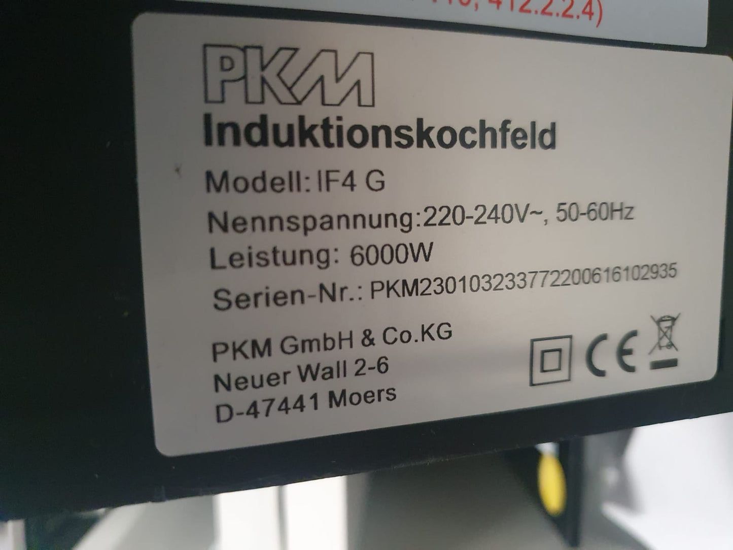 Placa de indução IF4 G -PKM