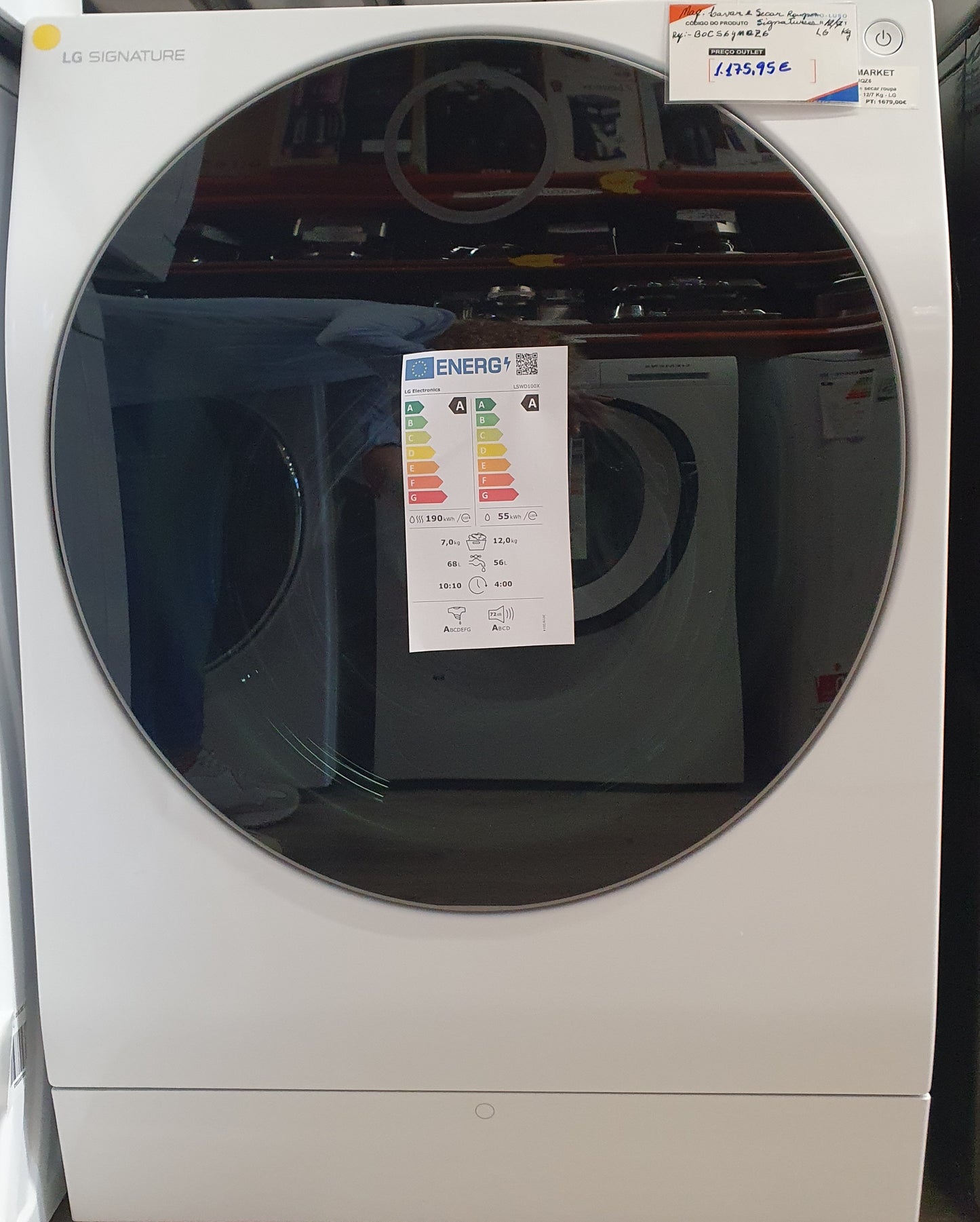 Máquina de Lavar e Secar Roupa - SIGNATURE LSWD100X- 12/7 Kg - LG