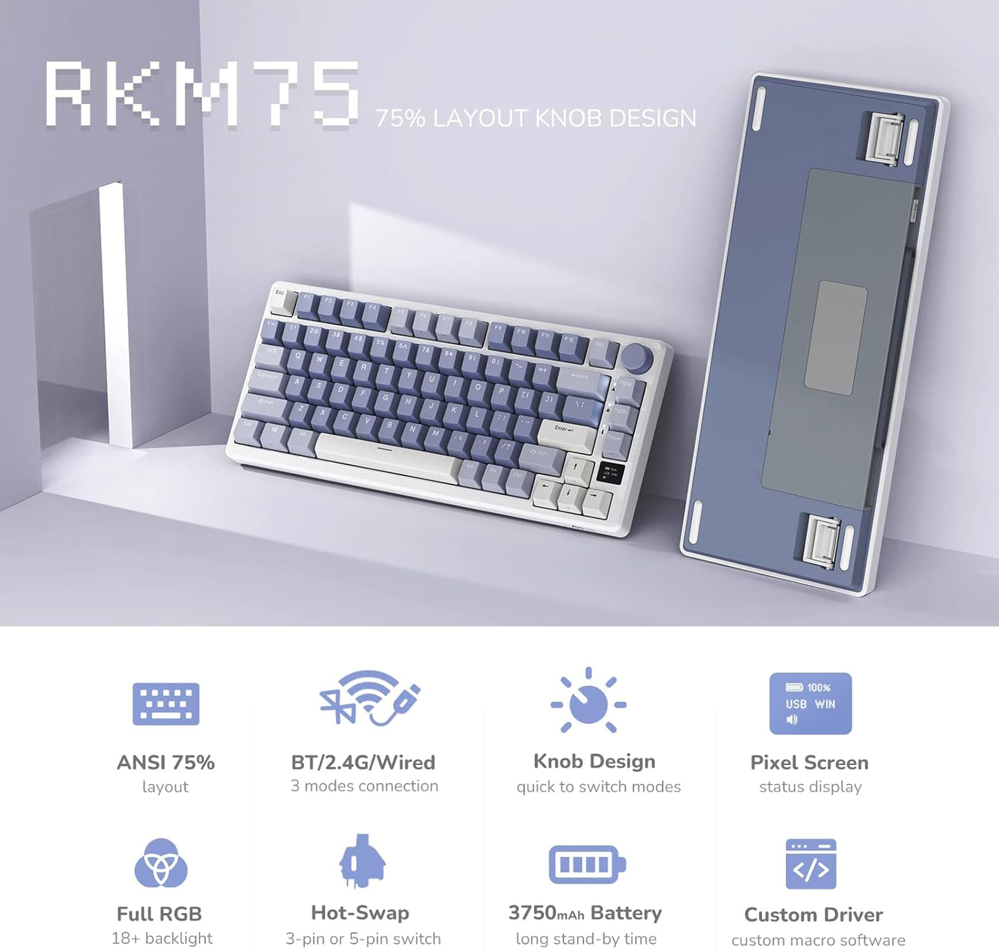 Teclado wireless RK-M75 - RK ROYAL KLUDGE