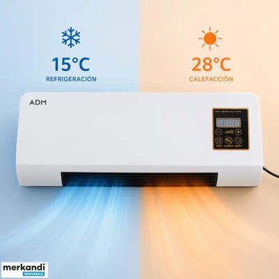 #Aquecedor de parede | 1200W| com comando | Ar quente e frio - ADM