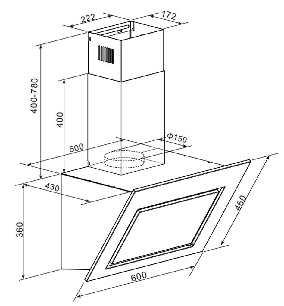Exaustor  SY-103A6S-P1-C59-L122-600 / Inox - Hanseatic