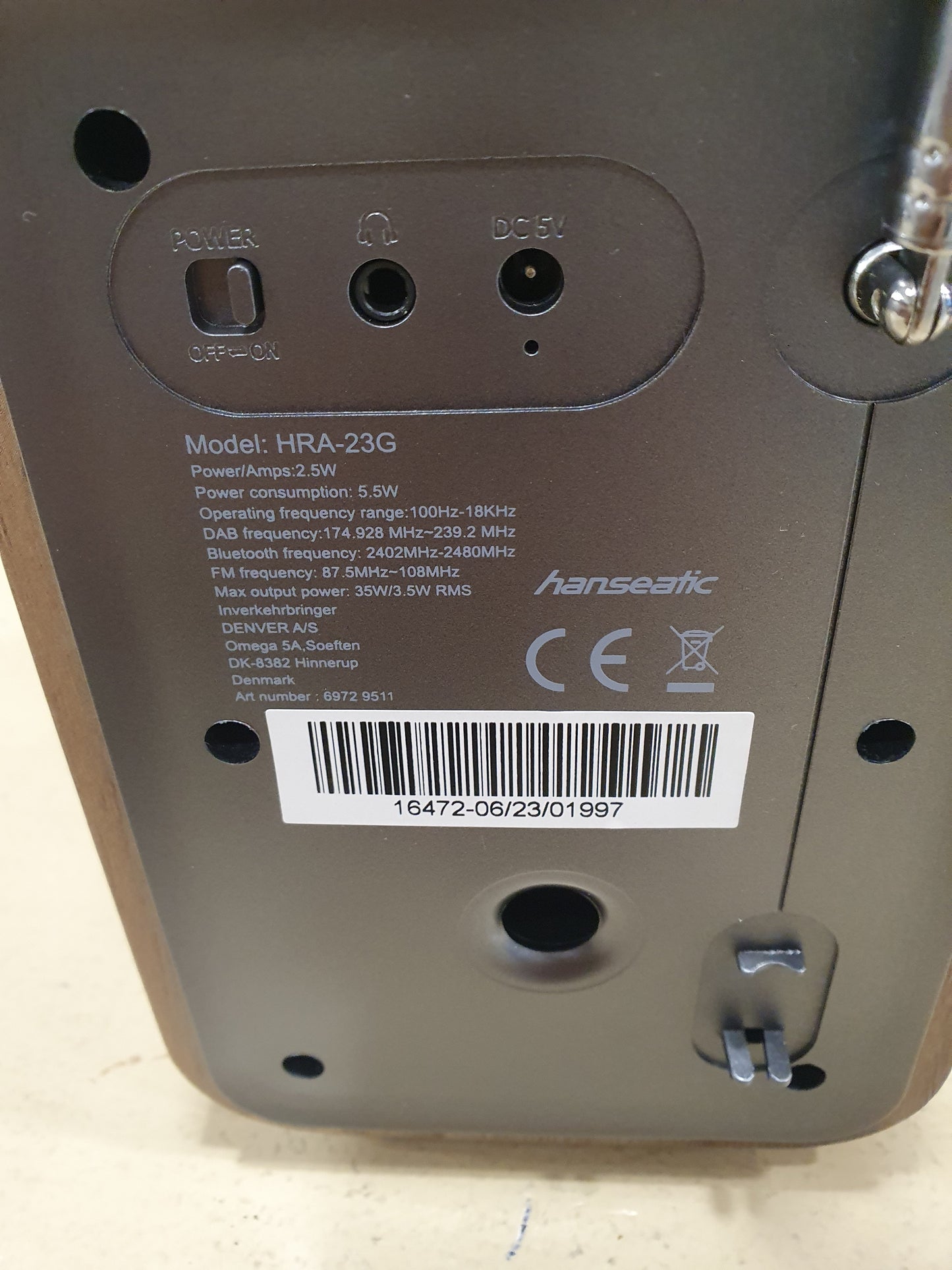 RÁDIO DAB/FM HRA - 23G/DESPERTADOR /BLUETOOTH - HANSEATIC