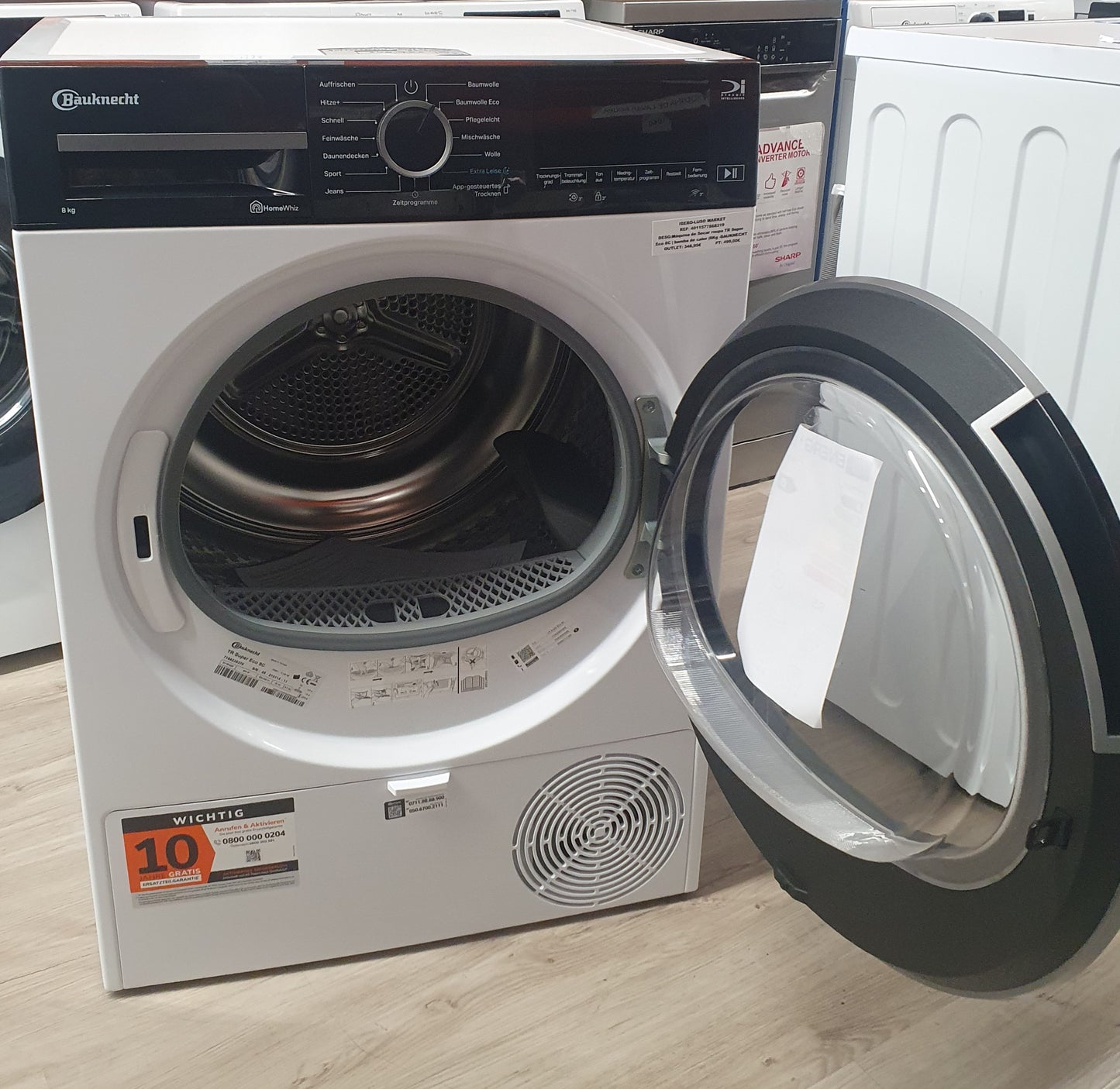 Máquina de Secar roupa TR Super Eco 8C | bomba de calor |8Kg -BAUKNECHT
