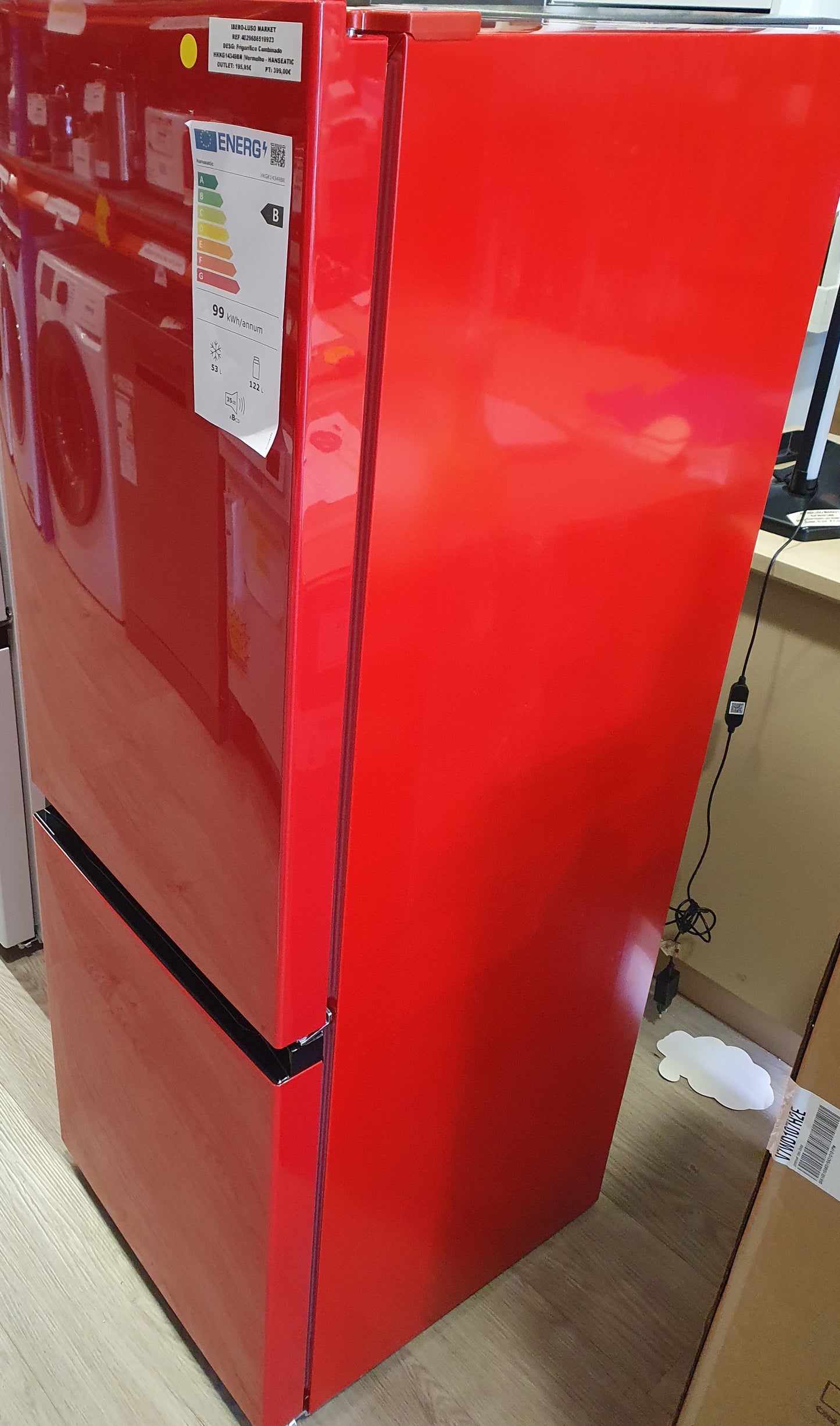Frigorífico Combinado HKGK14349BR |Vermelho - HANSEATIC