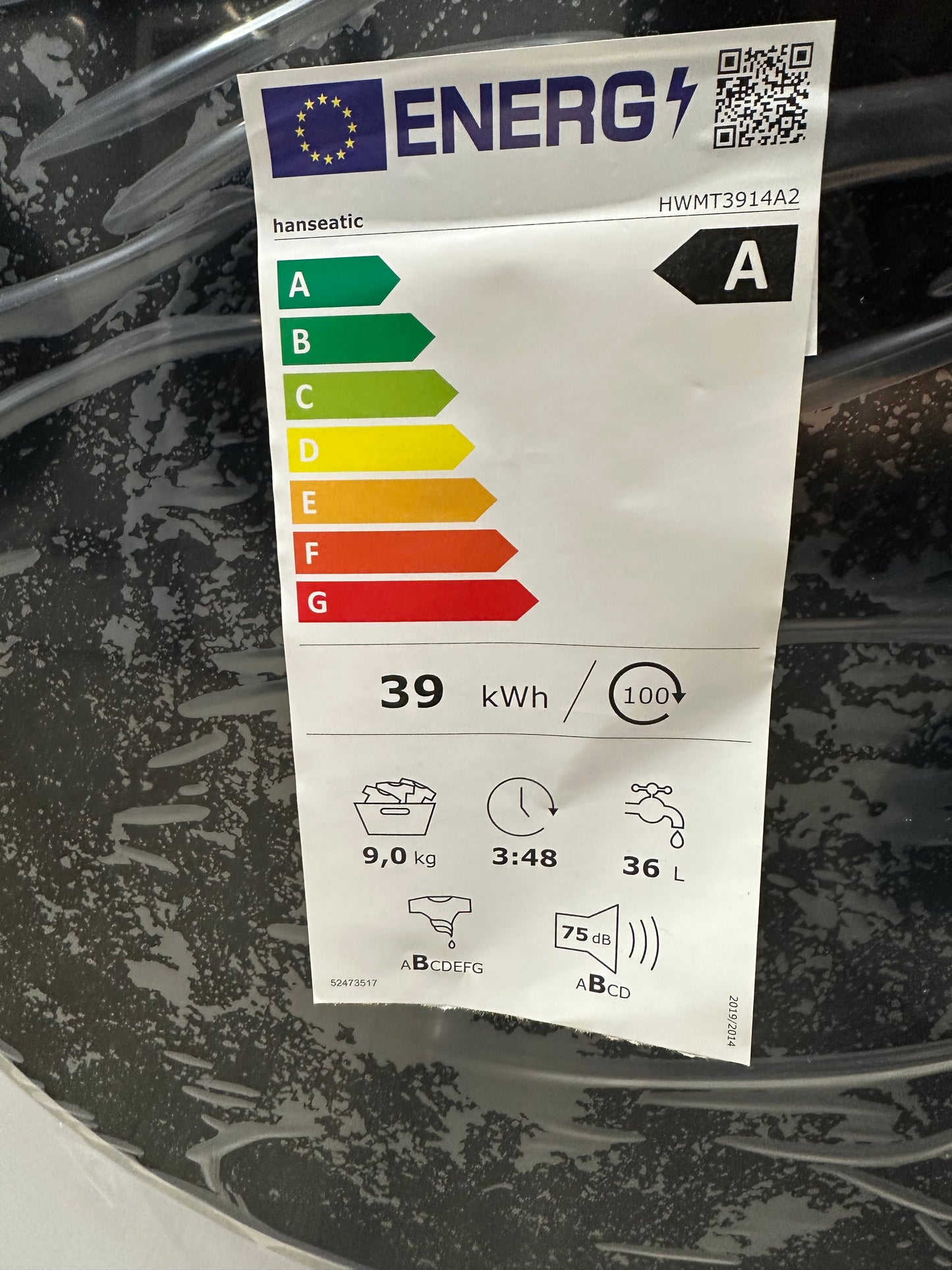 Máquina de lavar roupa HWMT3914A2 |9Kg - HANSEATIC