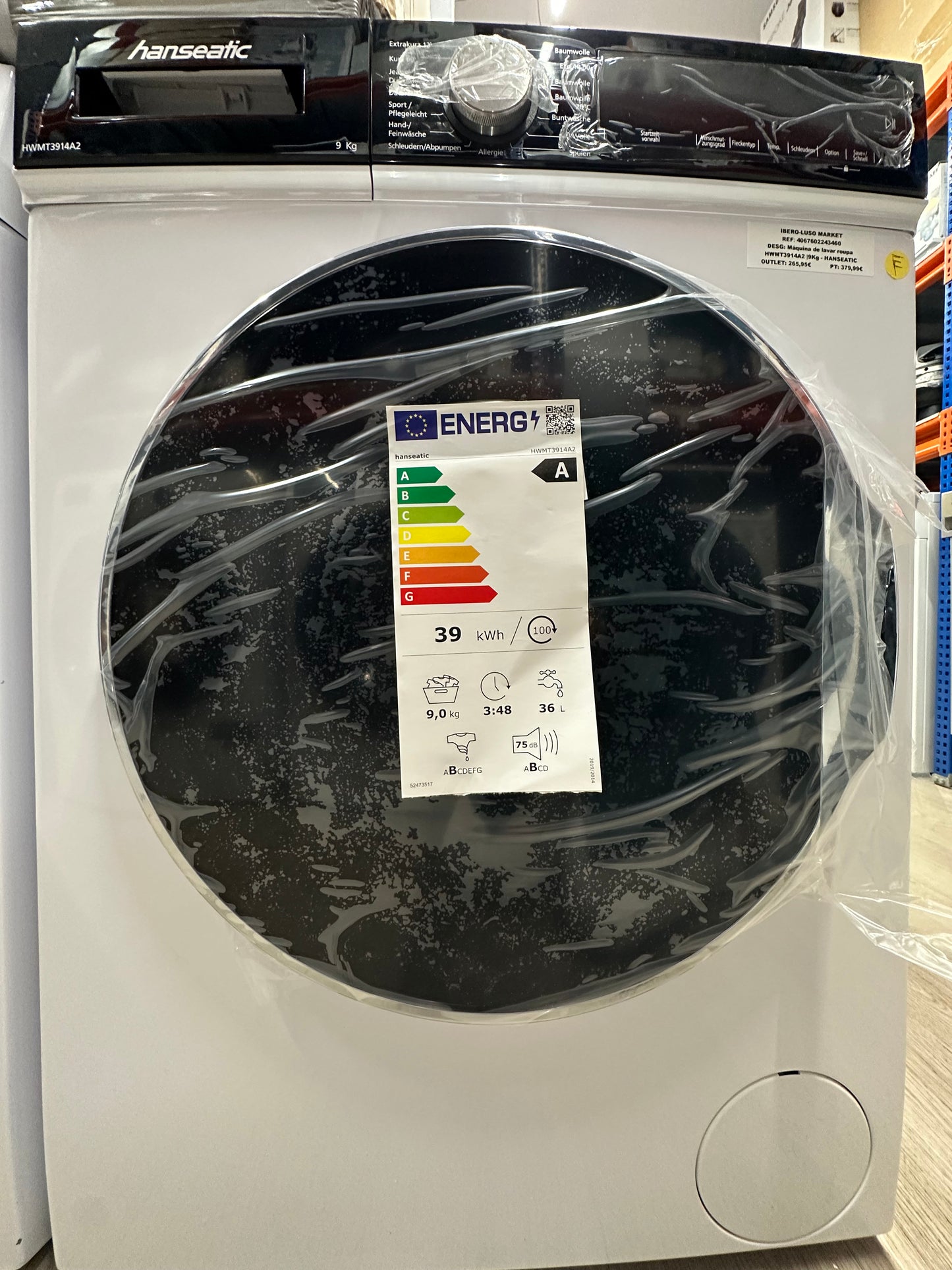 Máquina de lavar roupa HWMT3914A2 |9Kg - HANSEATIC