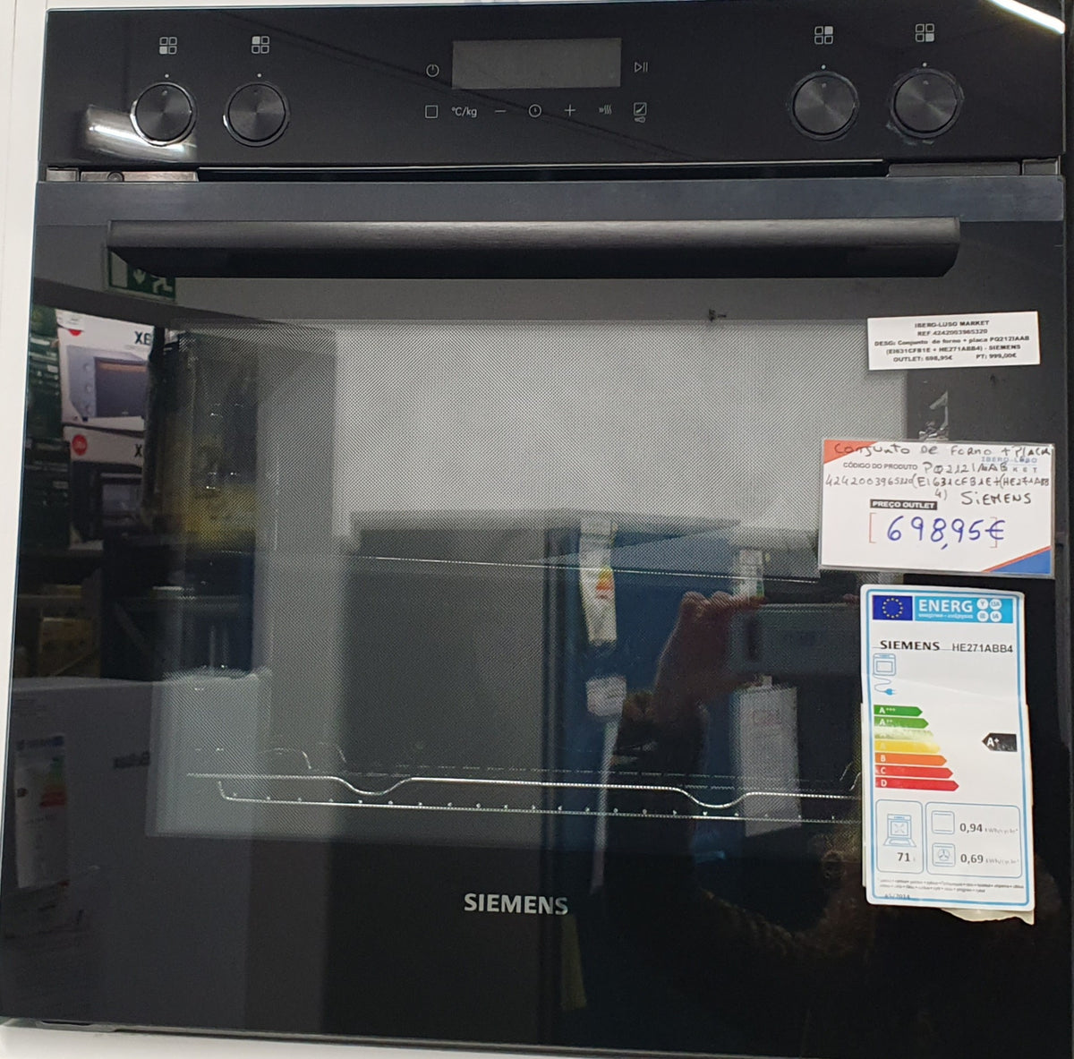 Conjunto  de forno + placa PQ212IAAB (EI631CFB1E + HE271ABB4) - SIEMENS