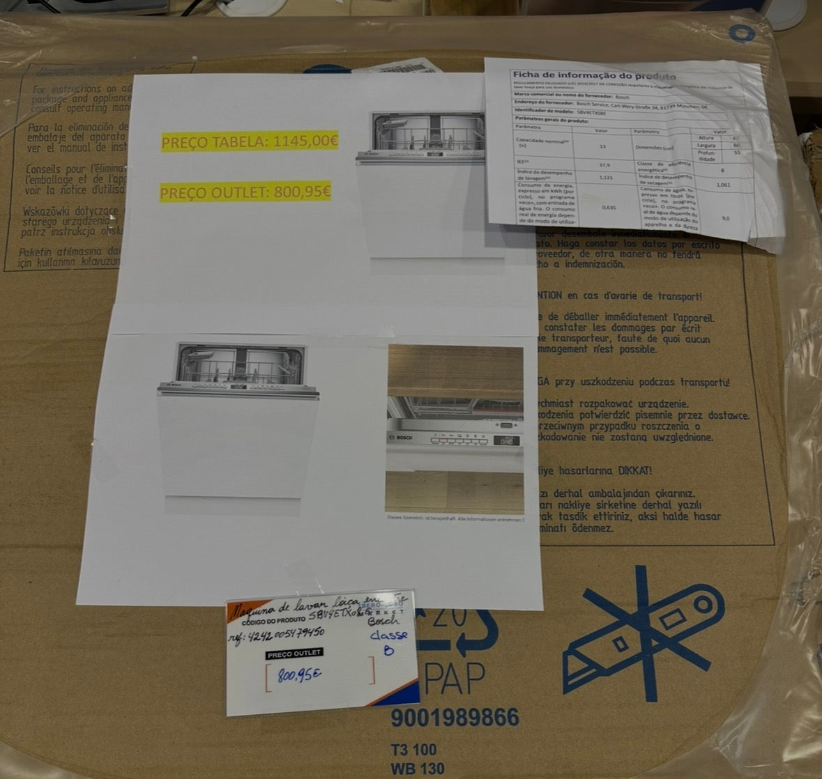 Máquina de lavar loiça encastre SBV4ETX08E- BOSCH