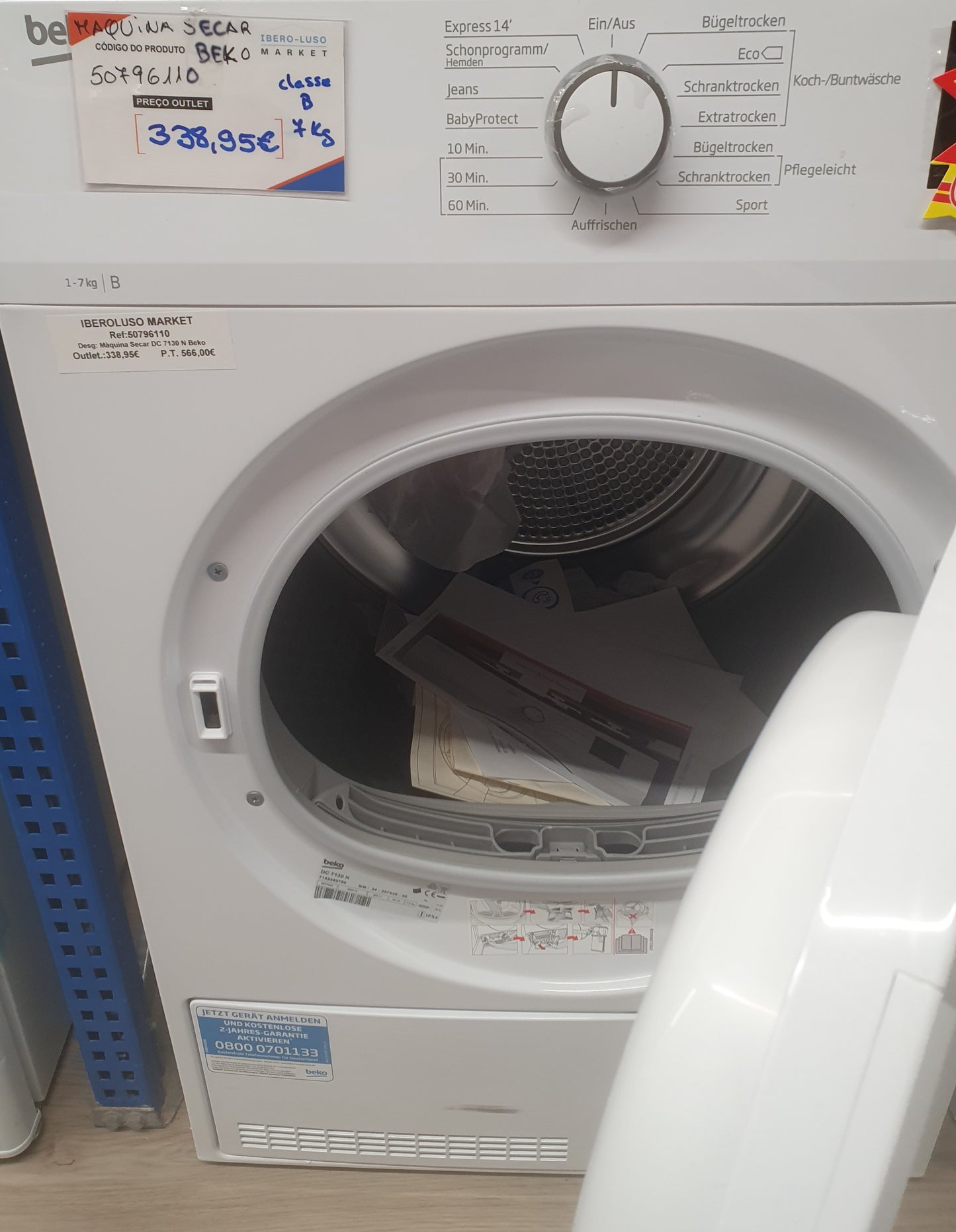Máquina Secar Roupa 7Kg DC 7130 N - Beko