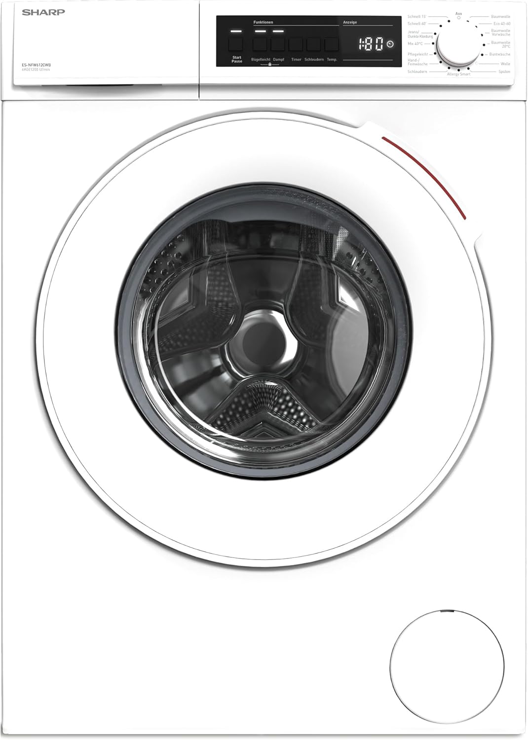 Máquina de Lavar Roupa VAPOR ES-NFW612CWB-DE 6KG - SHARP