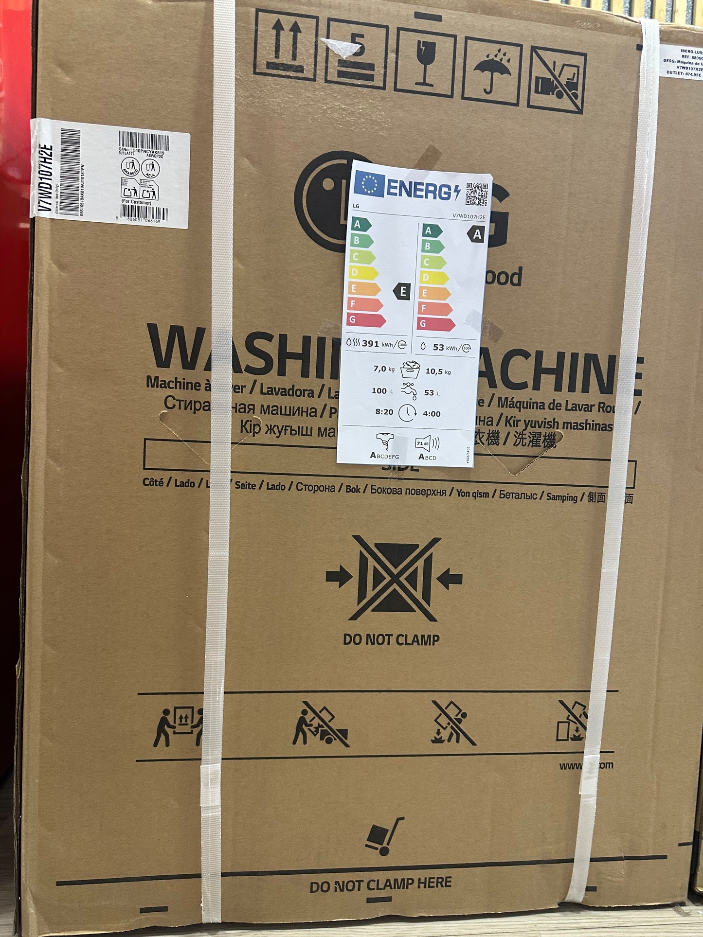 Máquina de lavar e secar roupa V7WD107H2E|10/7Kg - LG