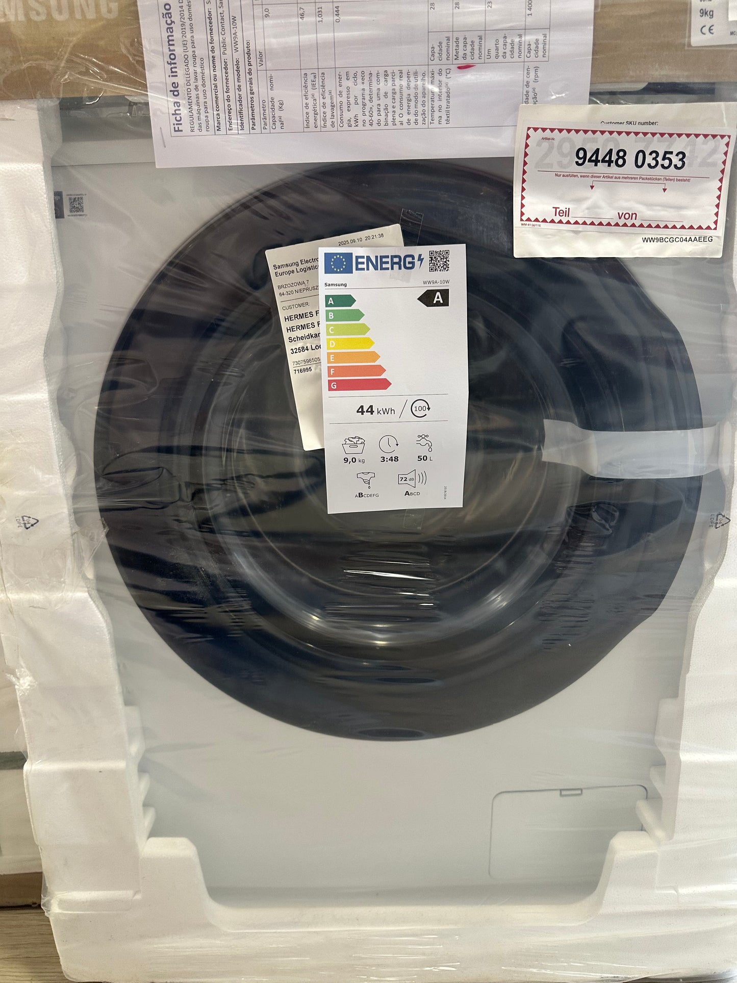 Máquina de lavar roupa WW9A-10W| 9Kg - SAMSUNG