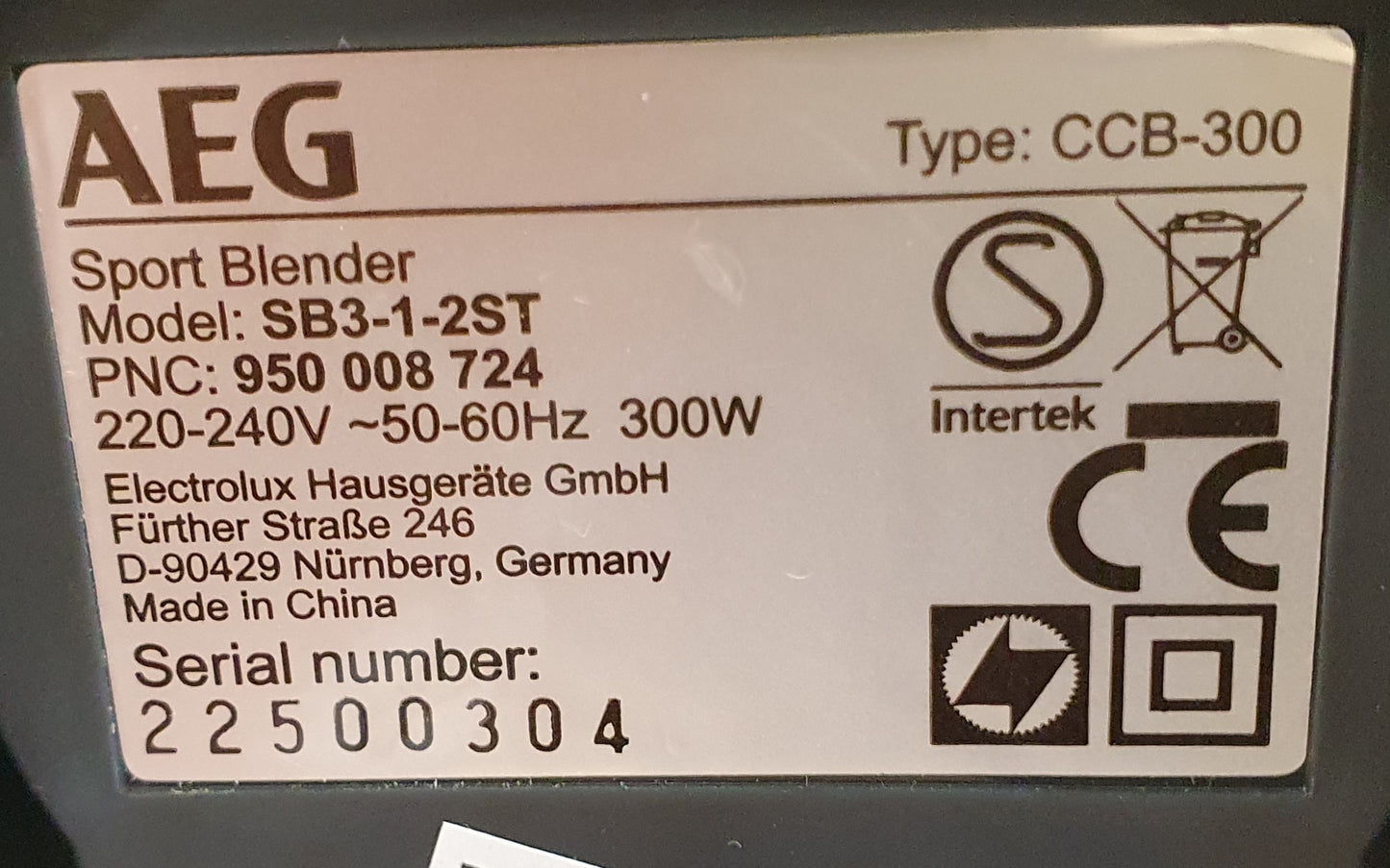Liquidificadora SB3-1-2ST |300W - AEG