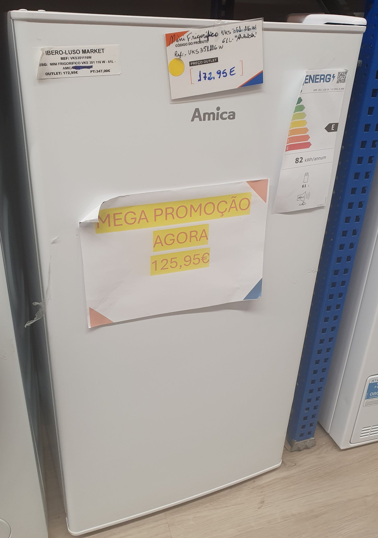 Mini Frigorífico Amica VKS 351 116 W | 61 L | Branco