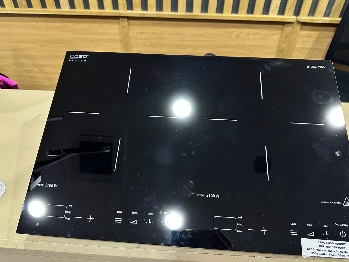 Placa de indução dupla móvel  3500 watts  S-Line 3500 - CASO
