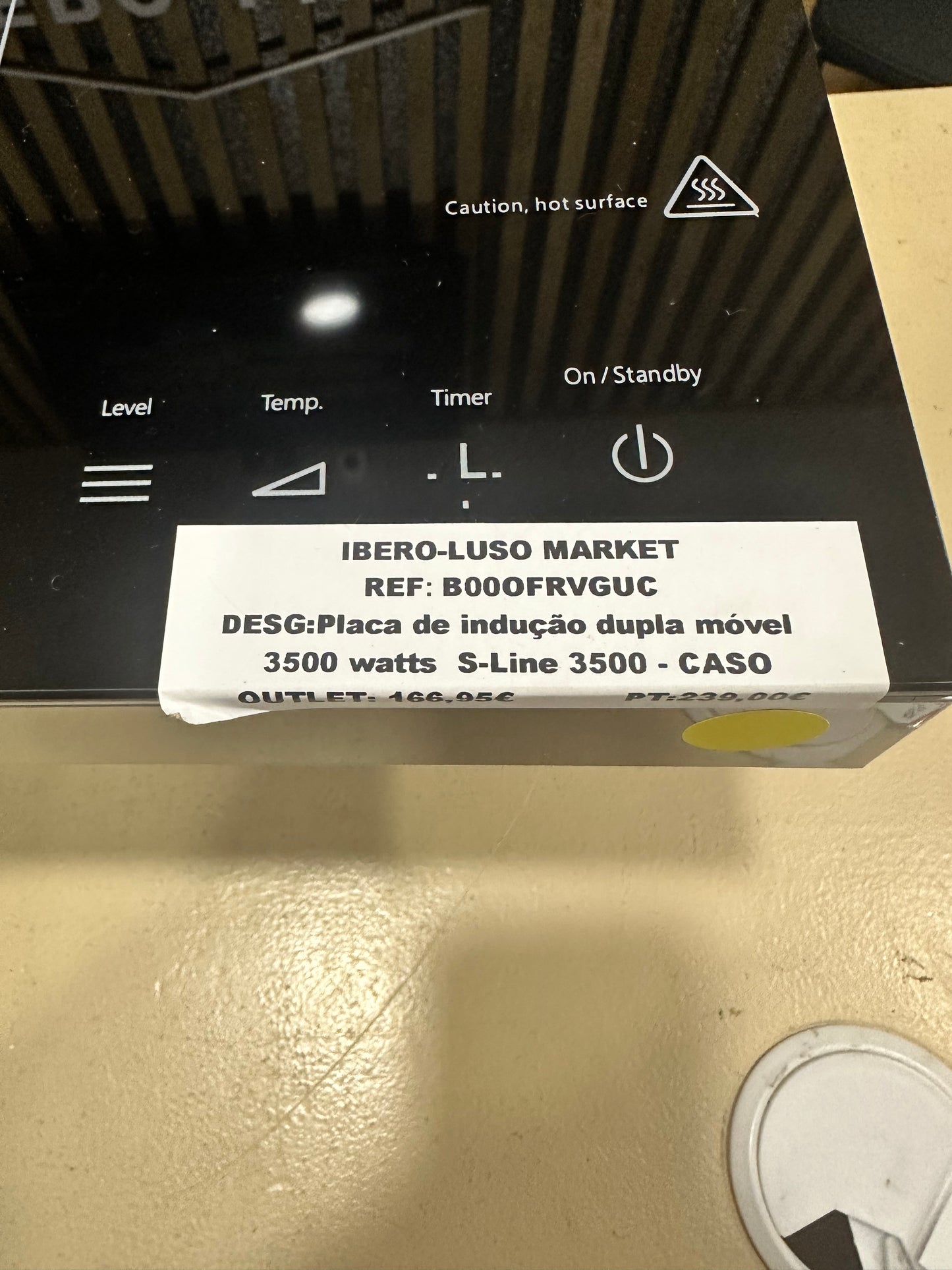 Placa de indução dupla móvel  3500 watts  S-Line 3500 - CASO