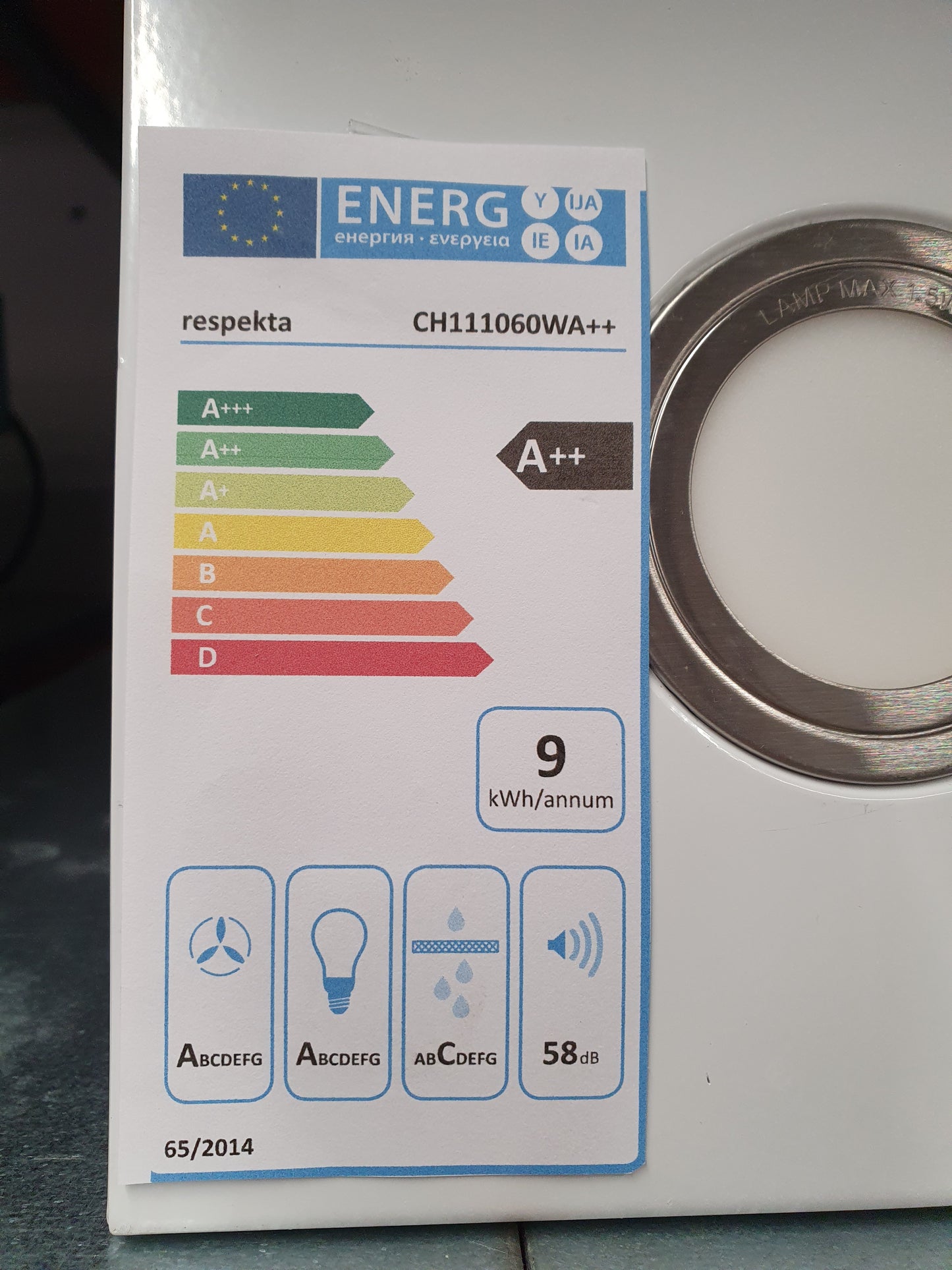 Exaustor inclinado  CH111060WA++ 60cm - RESPEKTA