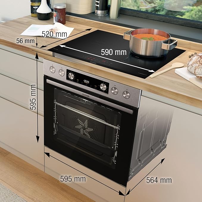Conjunto de forno c/ placa vitrocêramica| BCS6737E06X/ECD634SC |77L| Inox-Gorenje