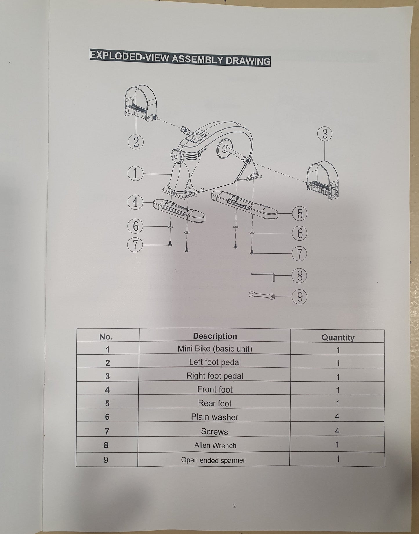 Mini bicicleta de exercício, treinador de braço e pernas |resistência regulável -Wenoker