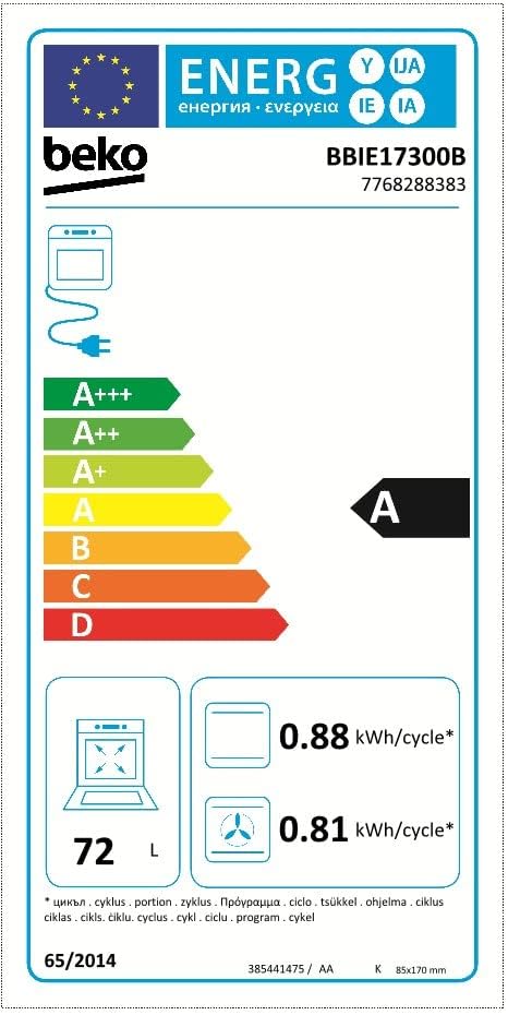 FORNO BBIE17300B - 72L - BEKO
