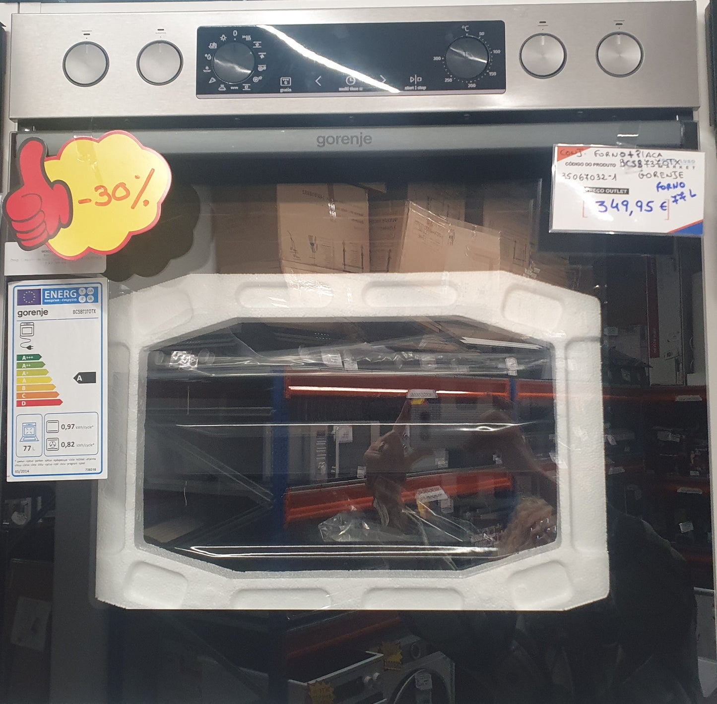 Conjunto placa vitrocerâmica e forno - BCSB737OTX - Gorenje