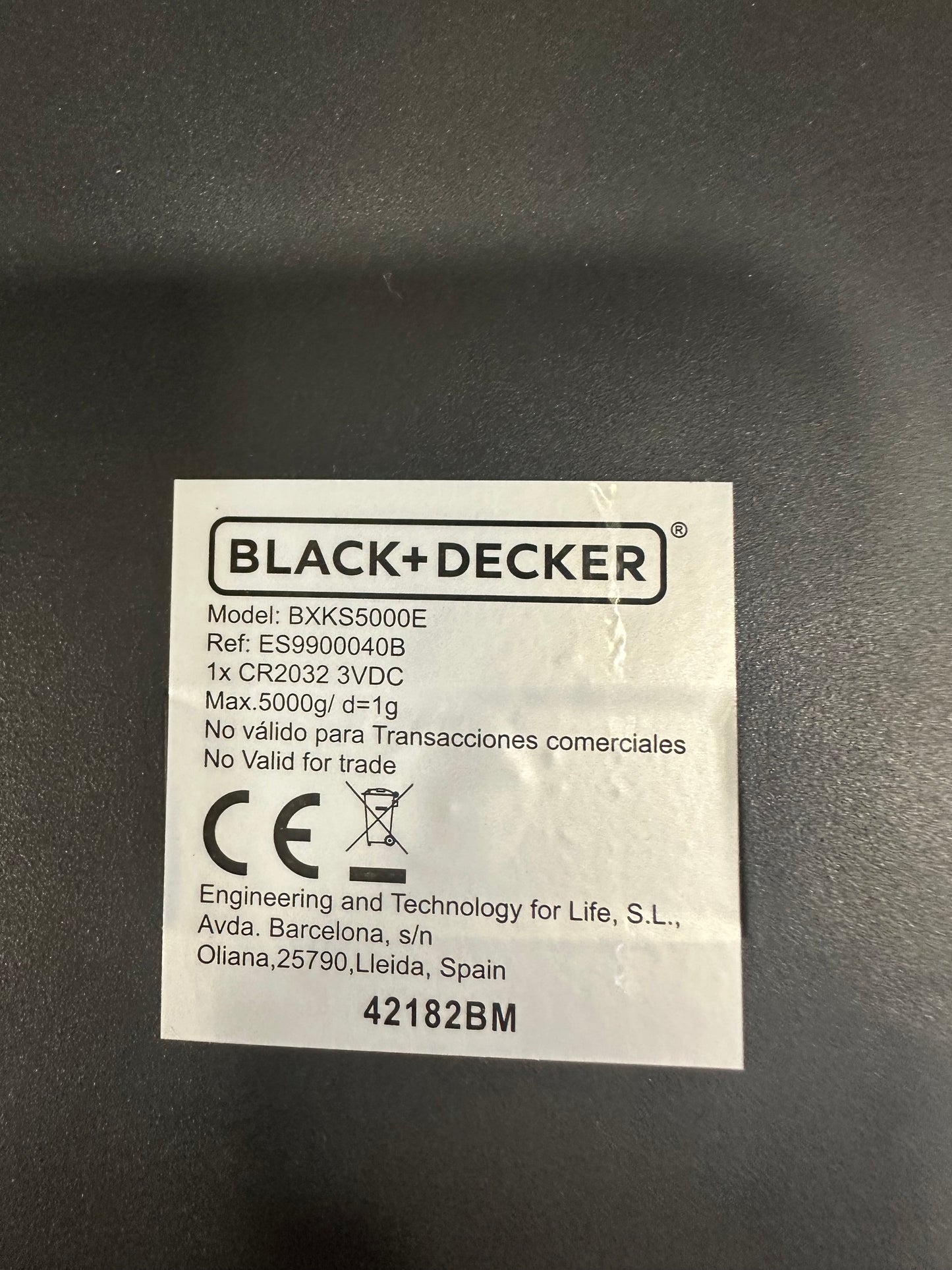 BALANÇA DE COZINHA  BXKS-5000-E  -Balck Decker