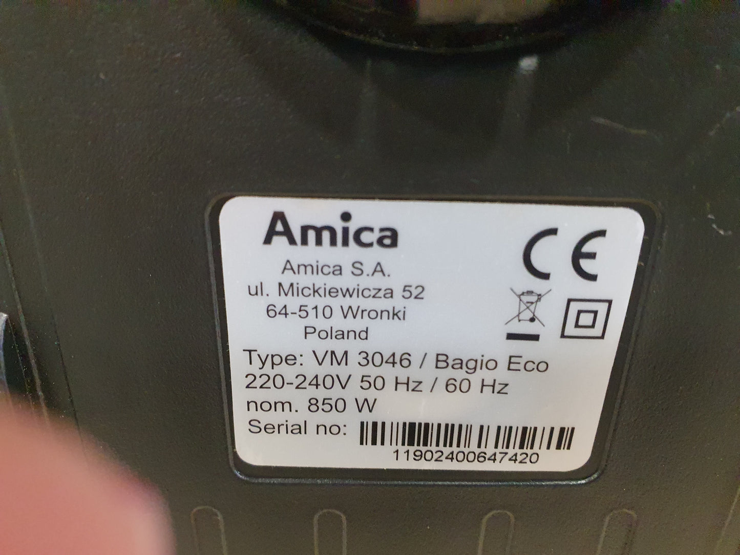 Aspirador Bagio Eco VM 3046/ 850W - Amica