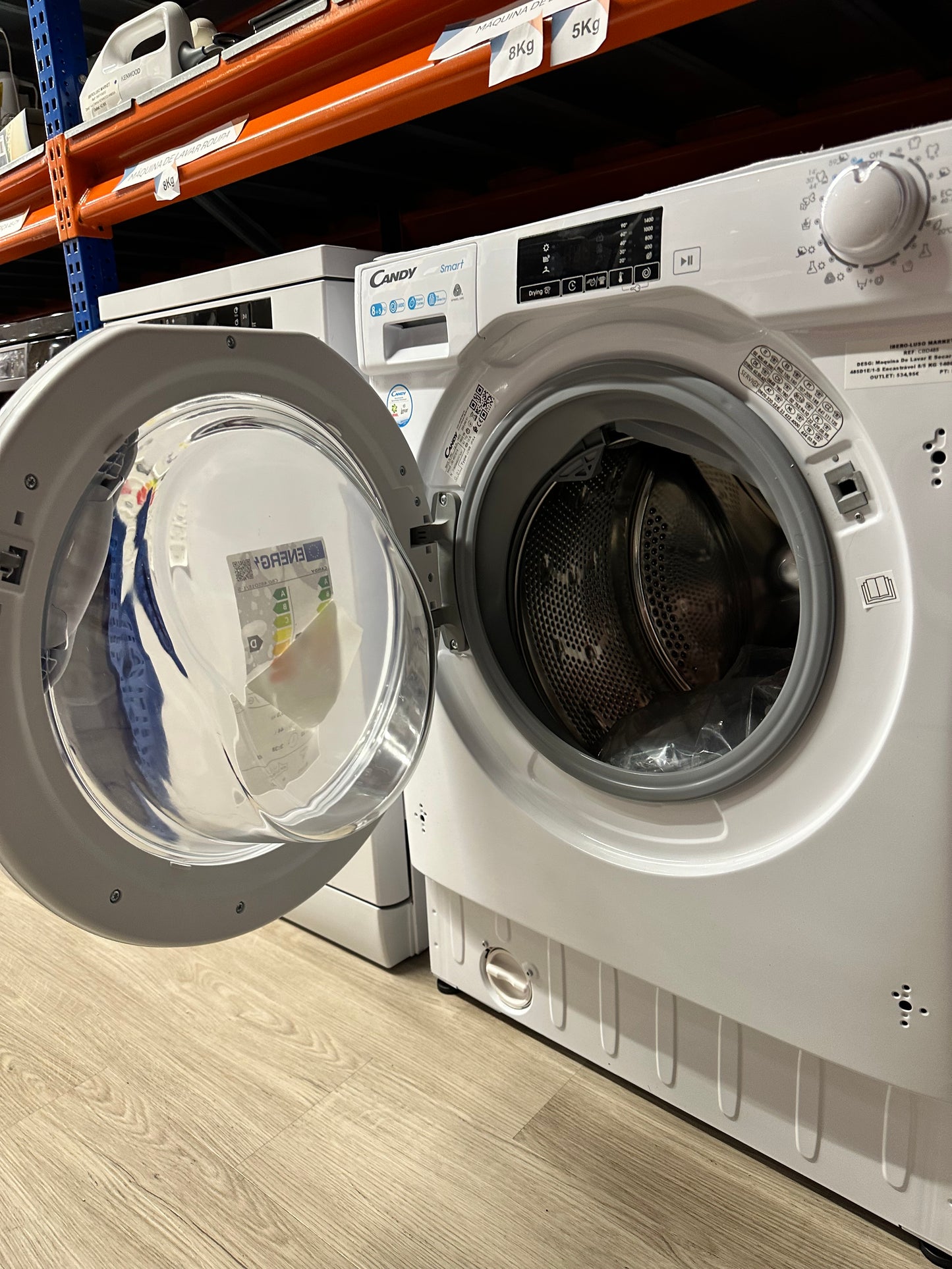 Máquina de Lavar e Secar Roupa CBD 485D1E/1-S |Encastre |8/5 KG 1400 RPM - CANDY