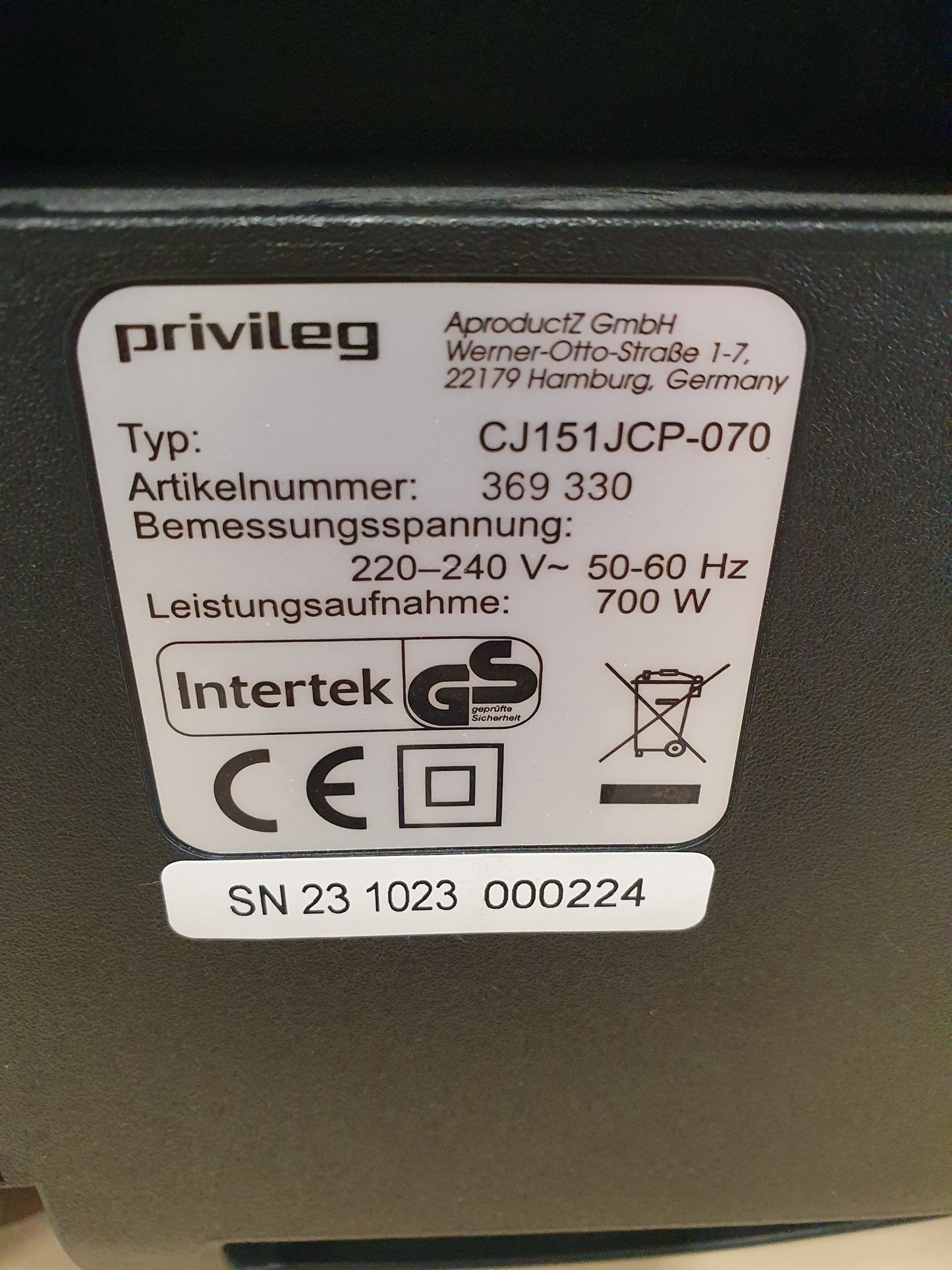 Aspirador CJ151JCP070 - Privileg