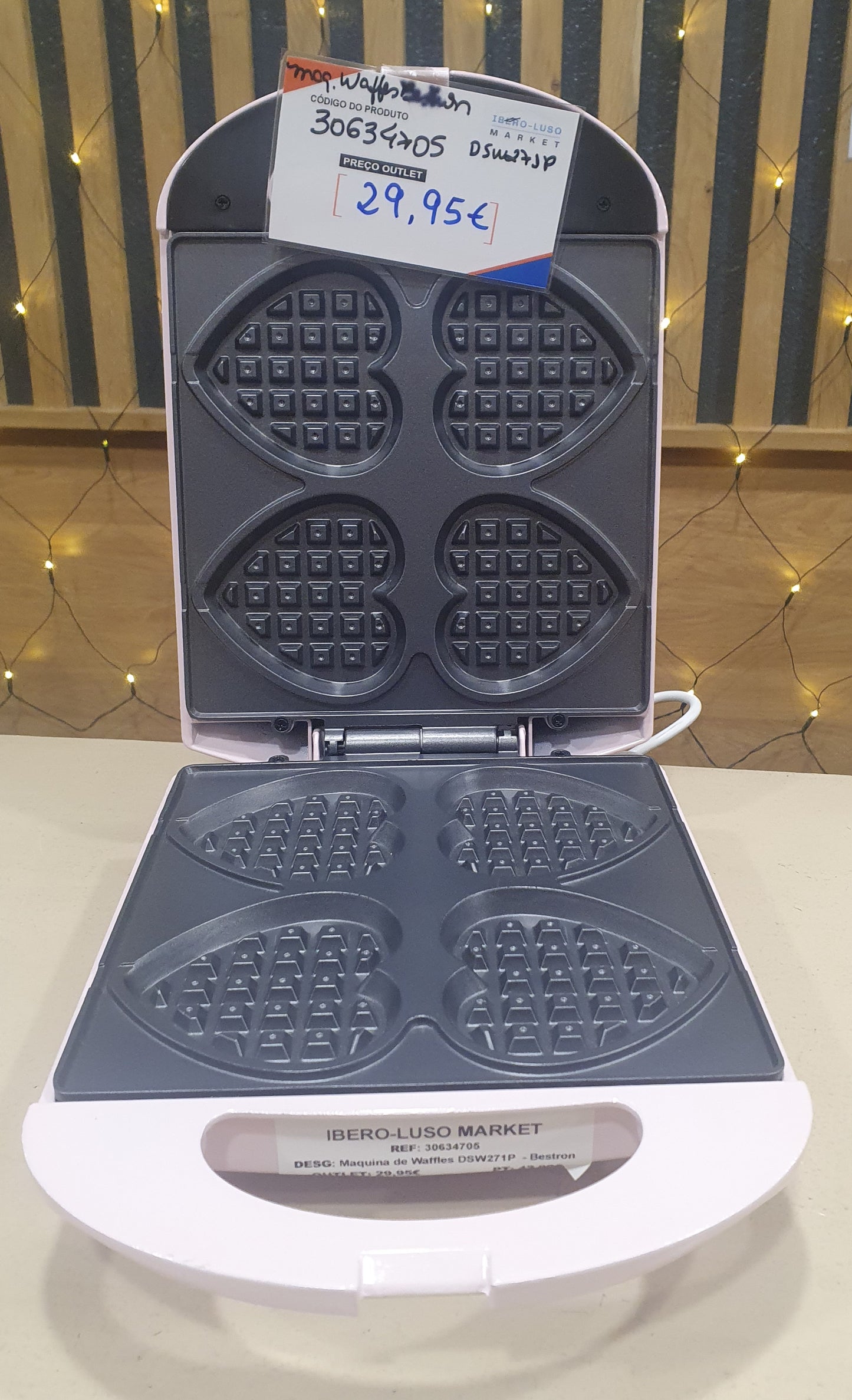 Máquina de Waffles DSW271P/780W  - Bestron