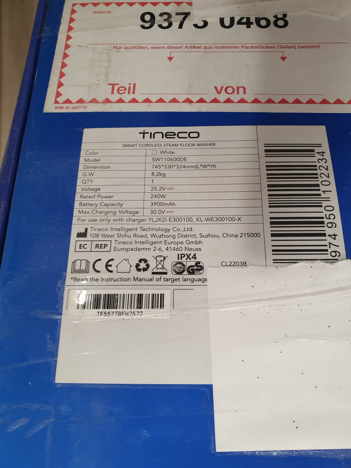Aspirador sem fio húmido e seco Floor One S7 Steam Plus - Tineco