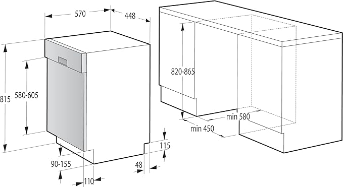 Maquina de Lavar Loiça encastre GI561D10S 45cm - GORENJE