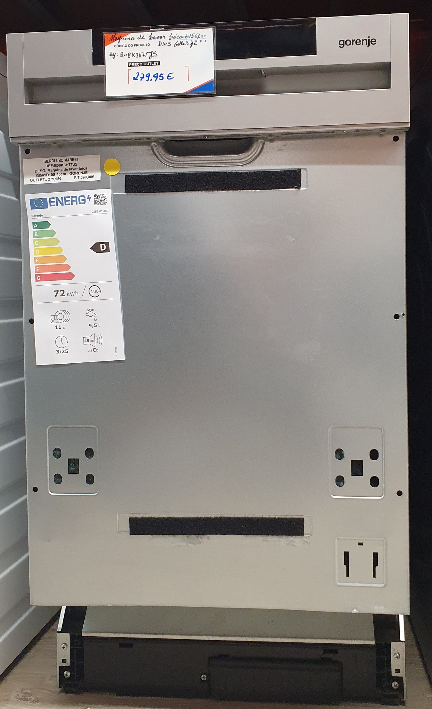 Maquina de Lavar Loiça encastre GI561D10S 45cm - GORENJE