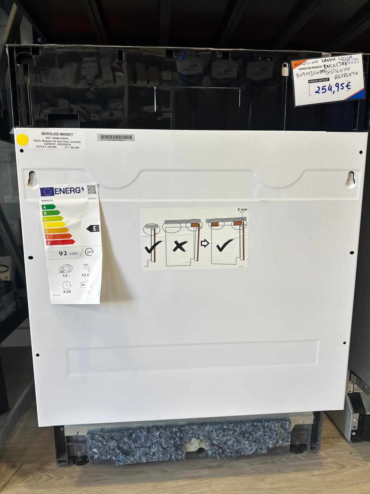 Máquina de Lavar Loiça encastre GSP60VV - RESPEKTA