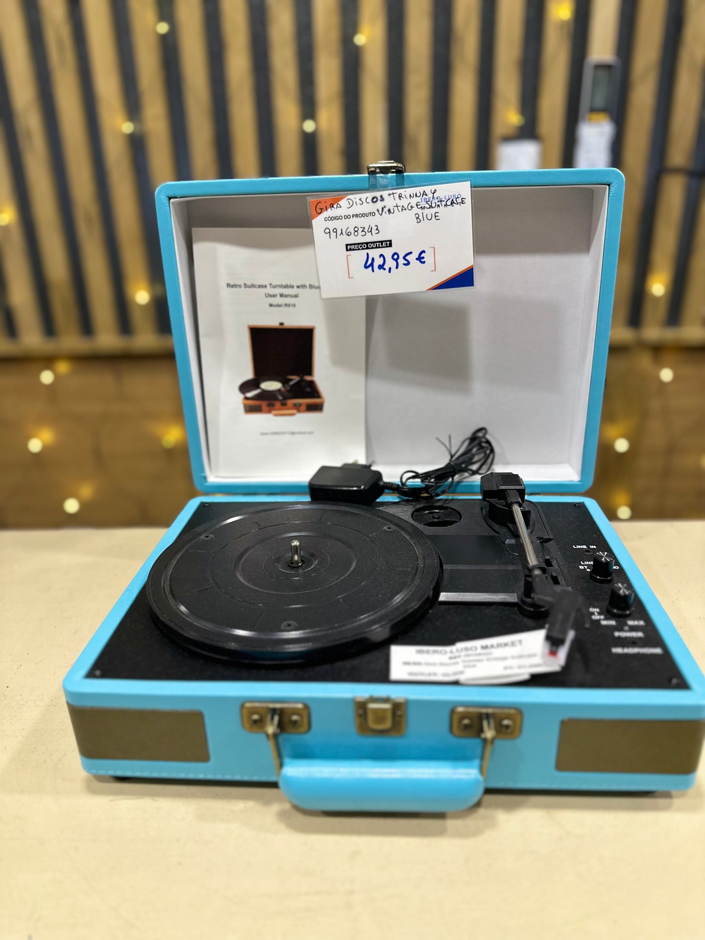 Gira-discos Vintage Suitcase / blue -  Trynnay R610