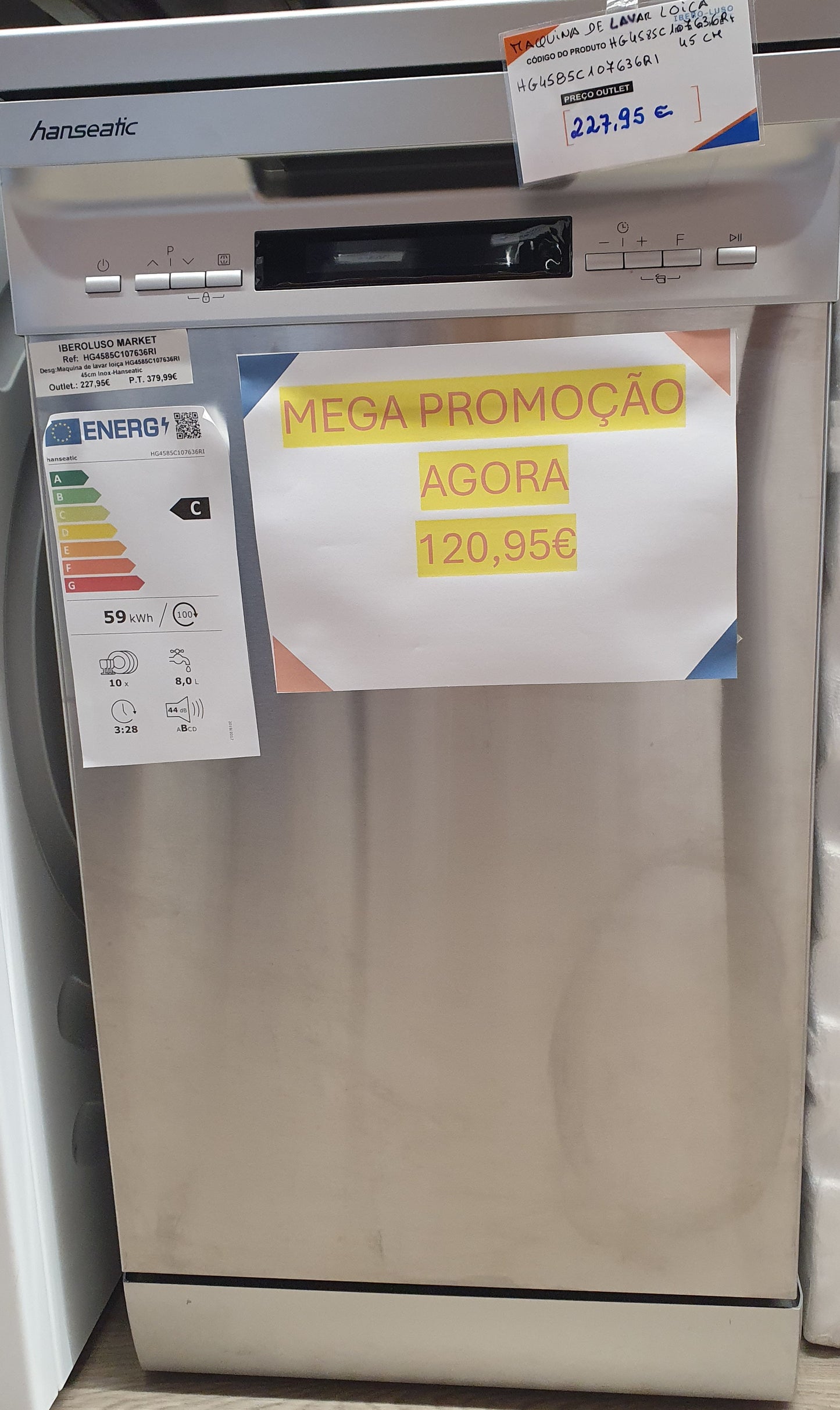 Máquina de Lavar loiça HG4585C107636RI 45cm Inox - Hanseatic