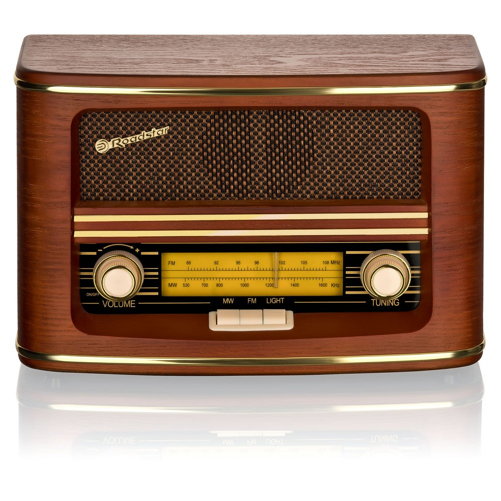 #Rádio de mesa HRA-1500/N |FM/MW| pilhas (6x LR14) ou corrente |Madeira - Roadstar