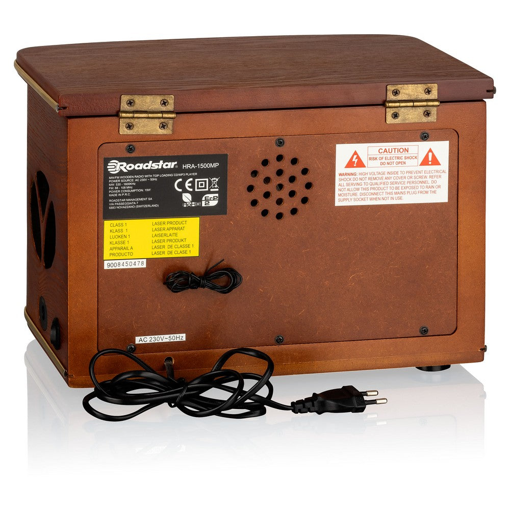 #Rádio de mesa  HRA-1500UEMP |MW/AM|Leitor de CD |Madeira - Roadstar