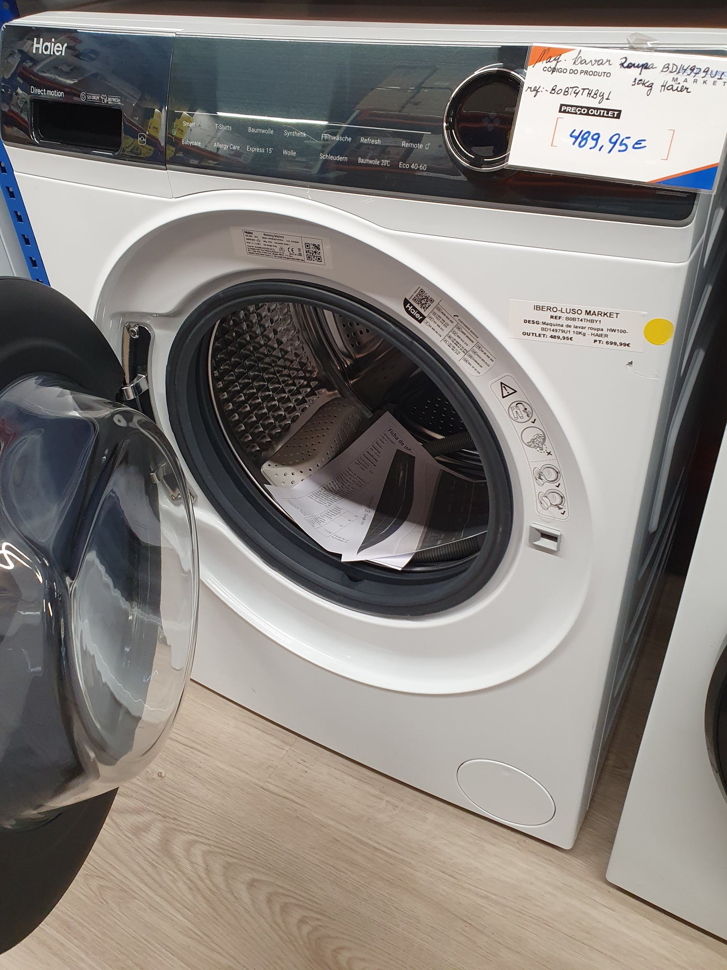 Máquina de Lavar Roupa HW100-BD14979U1 10Kg - HAIER