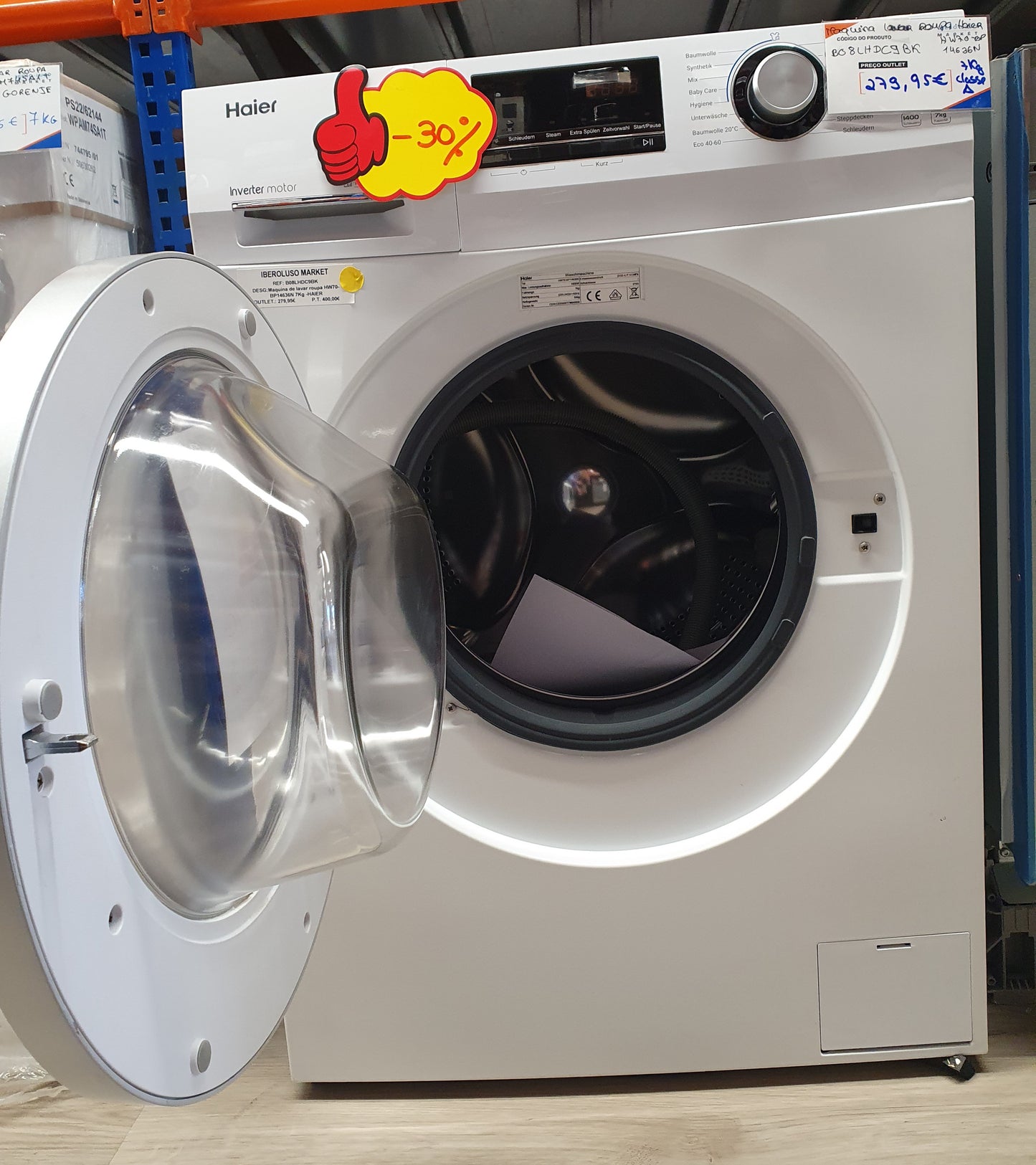 Máquina de lavar roupa HW70-BP14636N 7Kg -HAIER