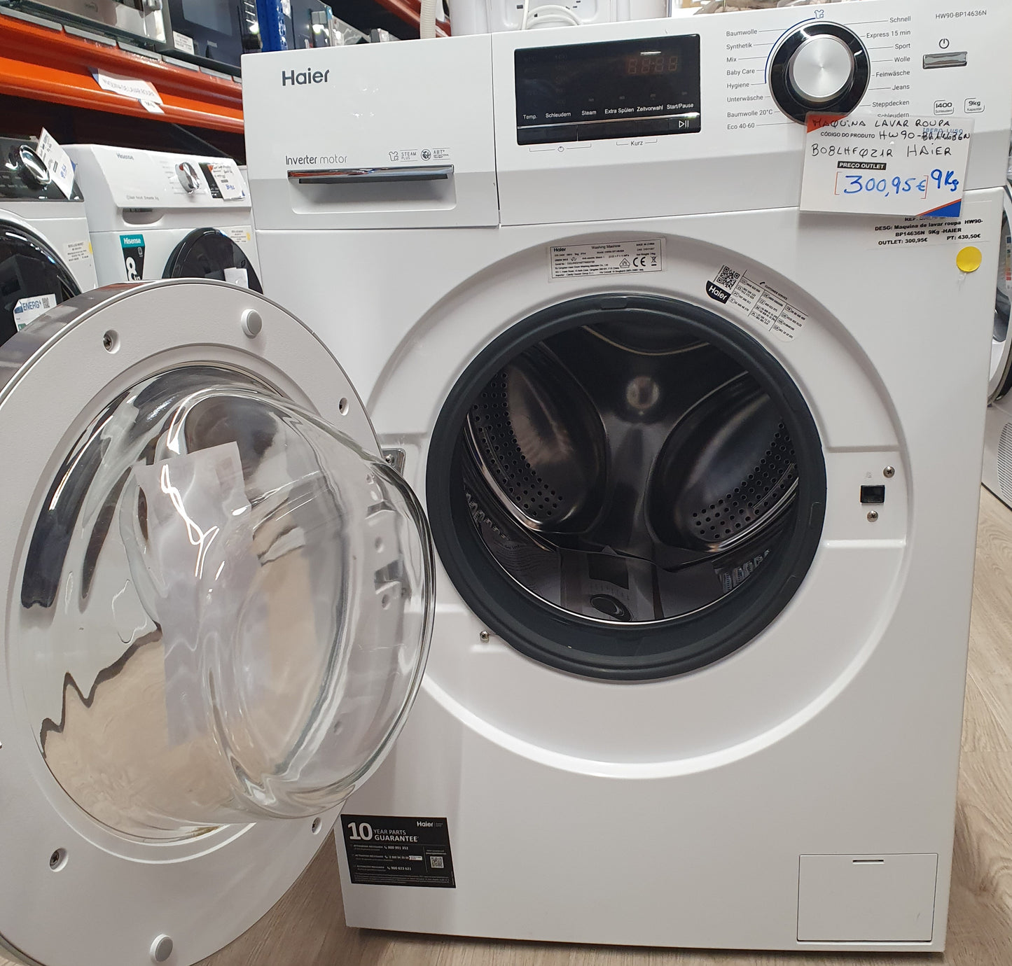 Máquina de Lavar Roupa  HW90-BP14636N  9Kg - HAIER
