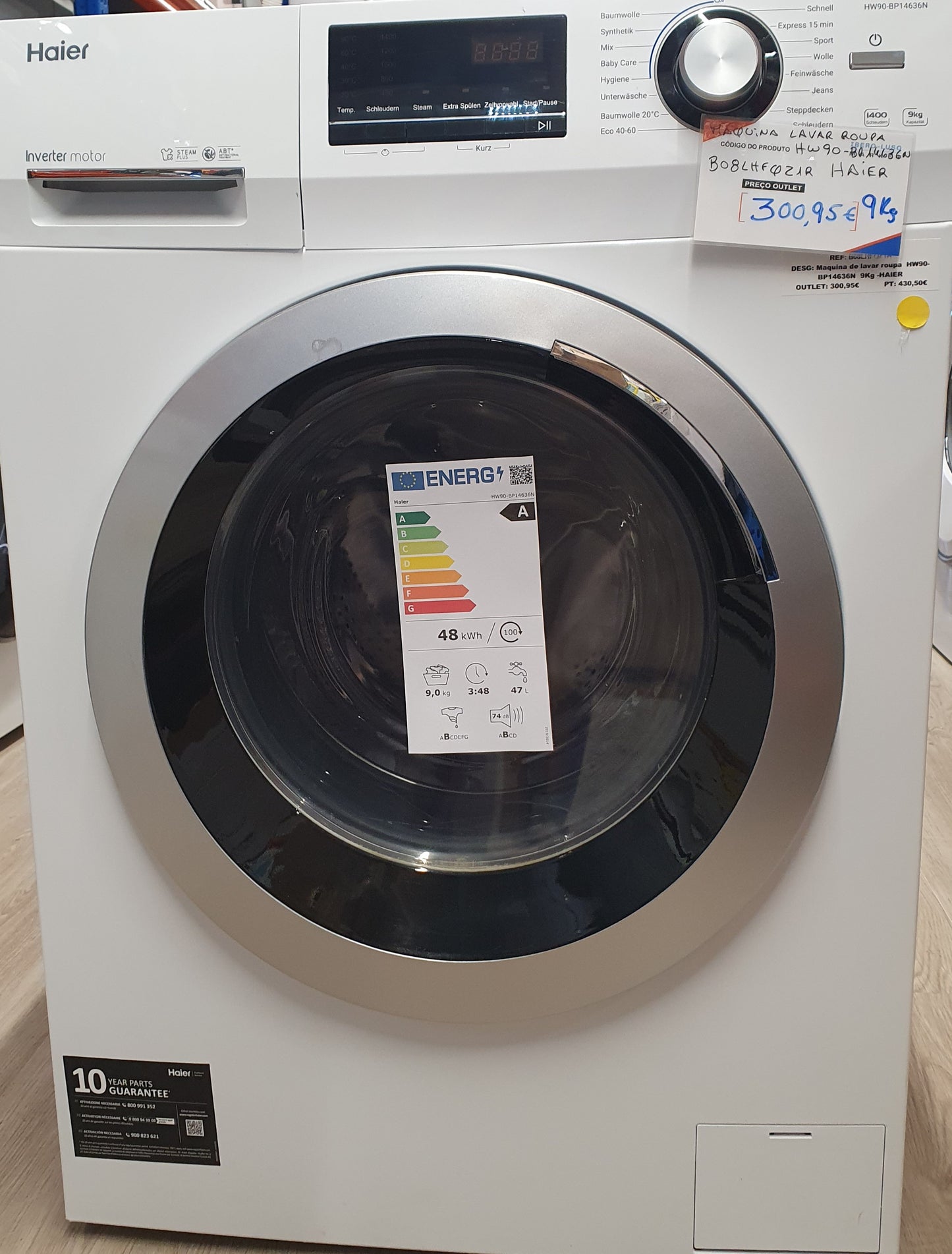 Máquina de Lavar Roupa  HW90-BP14636N  9Kg - HAIER