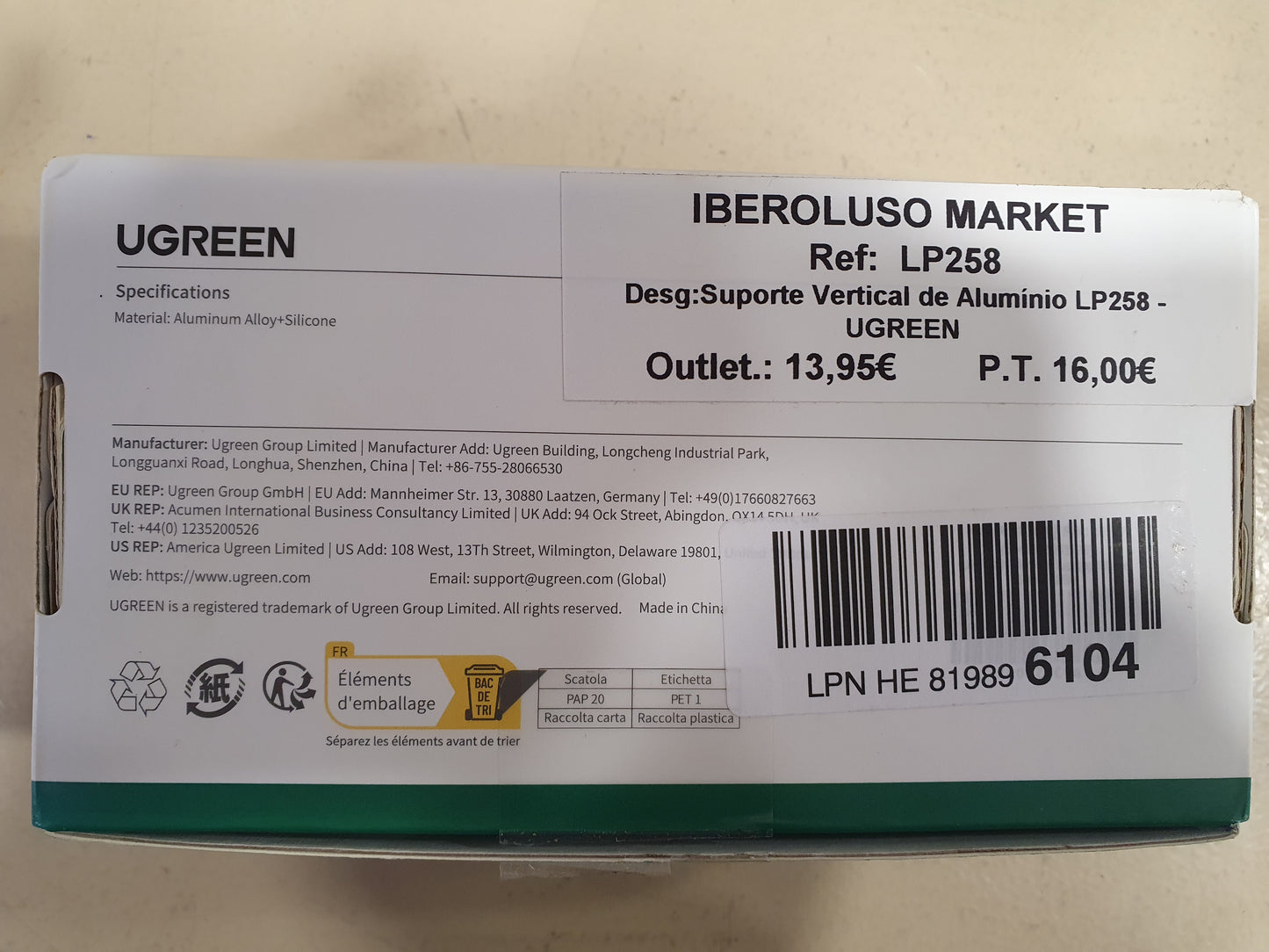 Suporte Vertical de Alumínio LP258 - UGREEN