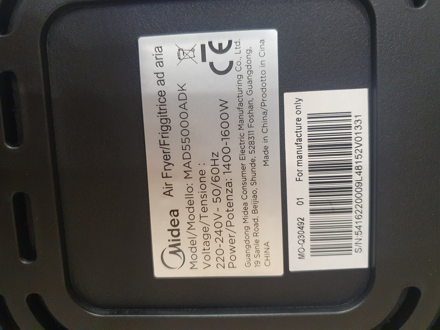 Air fryer MAD55000ADK /5L /1600W-MIDEA