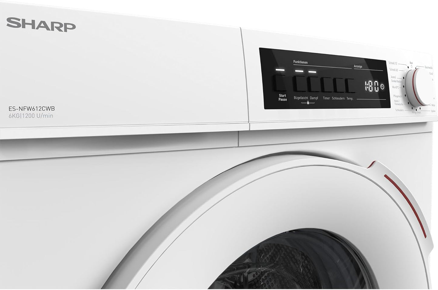 Máquina de Lavar Roupa VAPOR ES-NFW612CWB-DE 6KG - SHARP